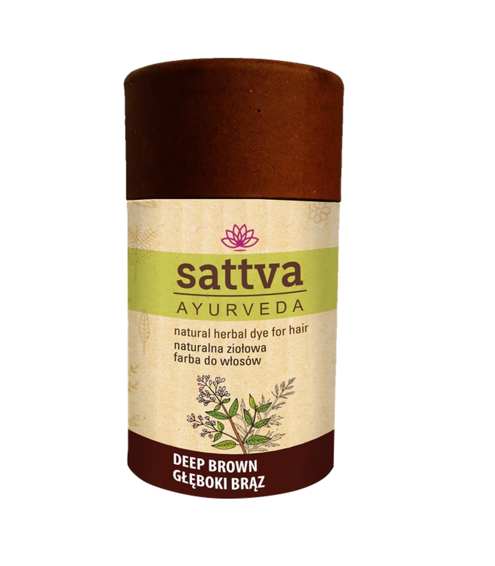 

Sattva Natural Herbal Dye for Hair naturalna ziołowa farba do włosów Deep Brown 150g