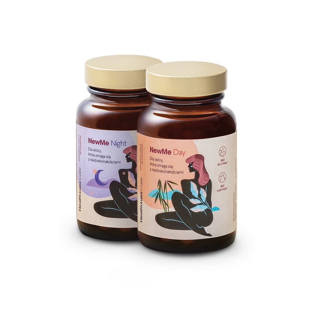 

HealthLabs NewMe Day+Night witaminy i minerały na włosy skórę i paznokcie suplement diety 60 kapsułek
