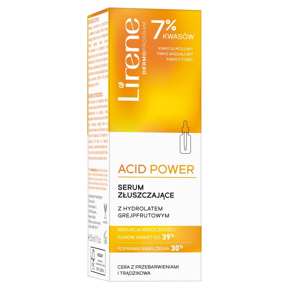 

Lirene Acid Power serum złuszczające z hydrolatem grejpfrutowym 30ml
