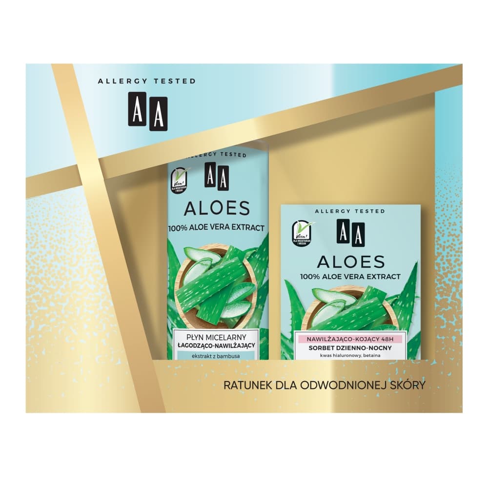 

AA Zestaw prezentowy Aloes (Sorbet dzienno-nocny 50ml+Płyn micelarny 400ml)