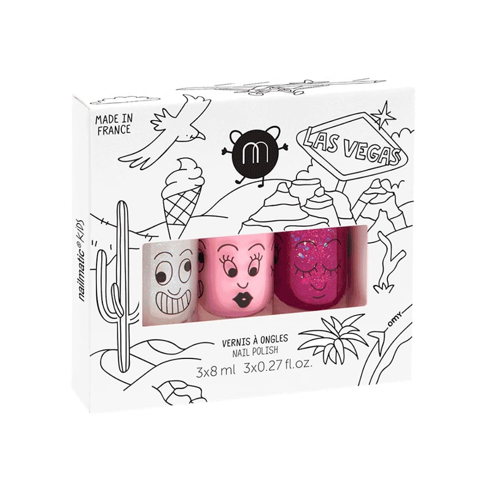 

Nailmatic Kids Las Vegas zestaw lakierów do paznokci Super 8ml + Bella 8ml + Sheepy 8ml