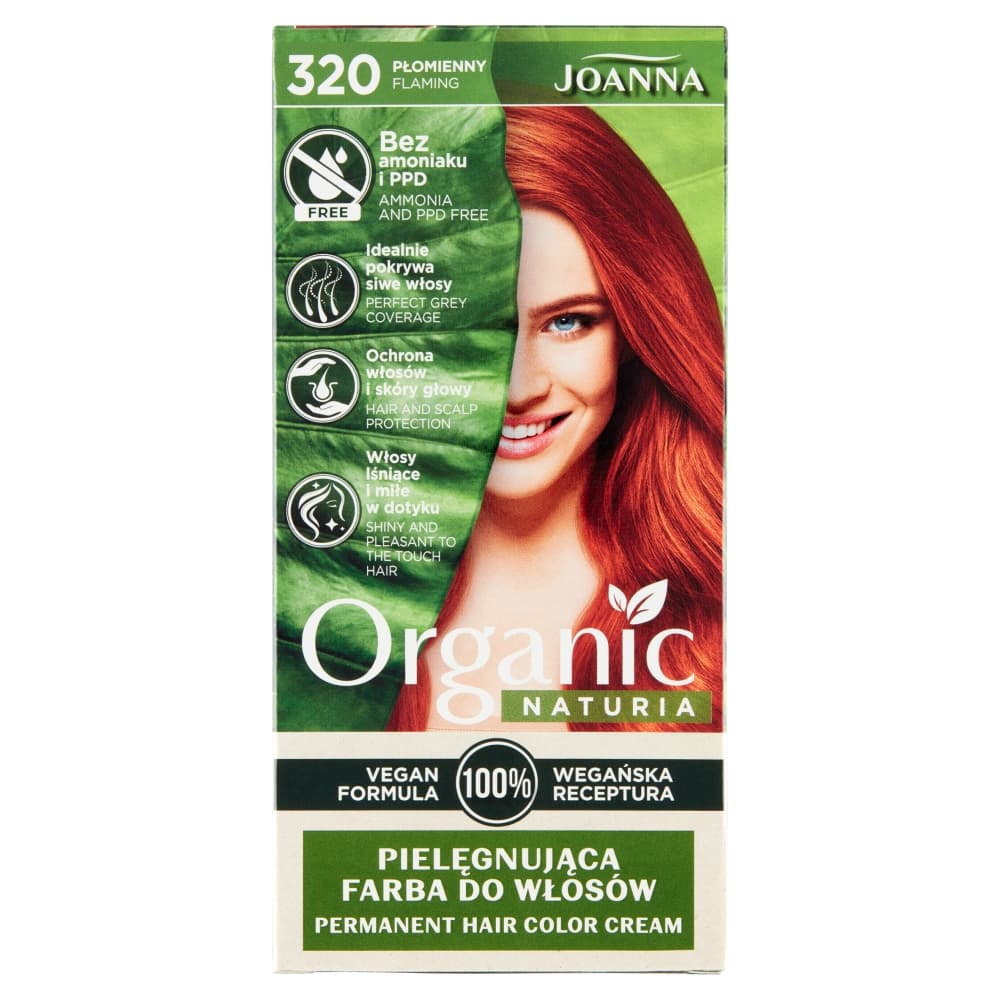 

Joanna Naturia Vegan Pielęgnująca Farba do włosów nr 320 Płomienny 1op.