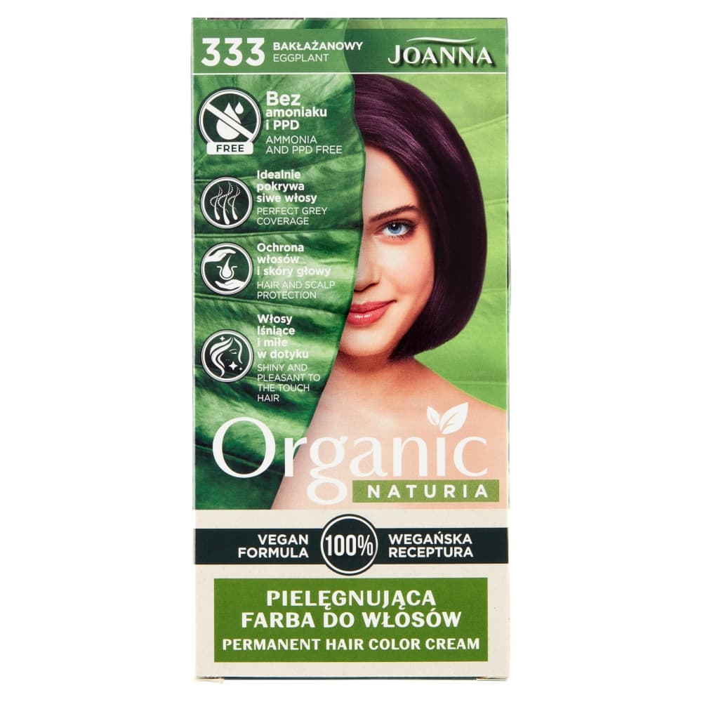 

Joanna Naturia Vegan Pielęgnująca Farba do włosów nr 333 Bakłażan 1op.