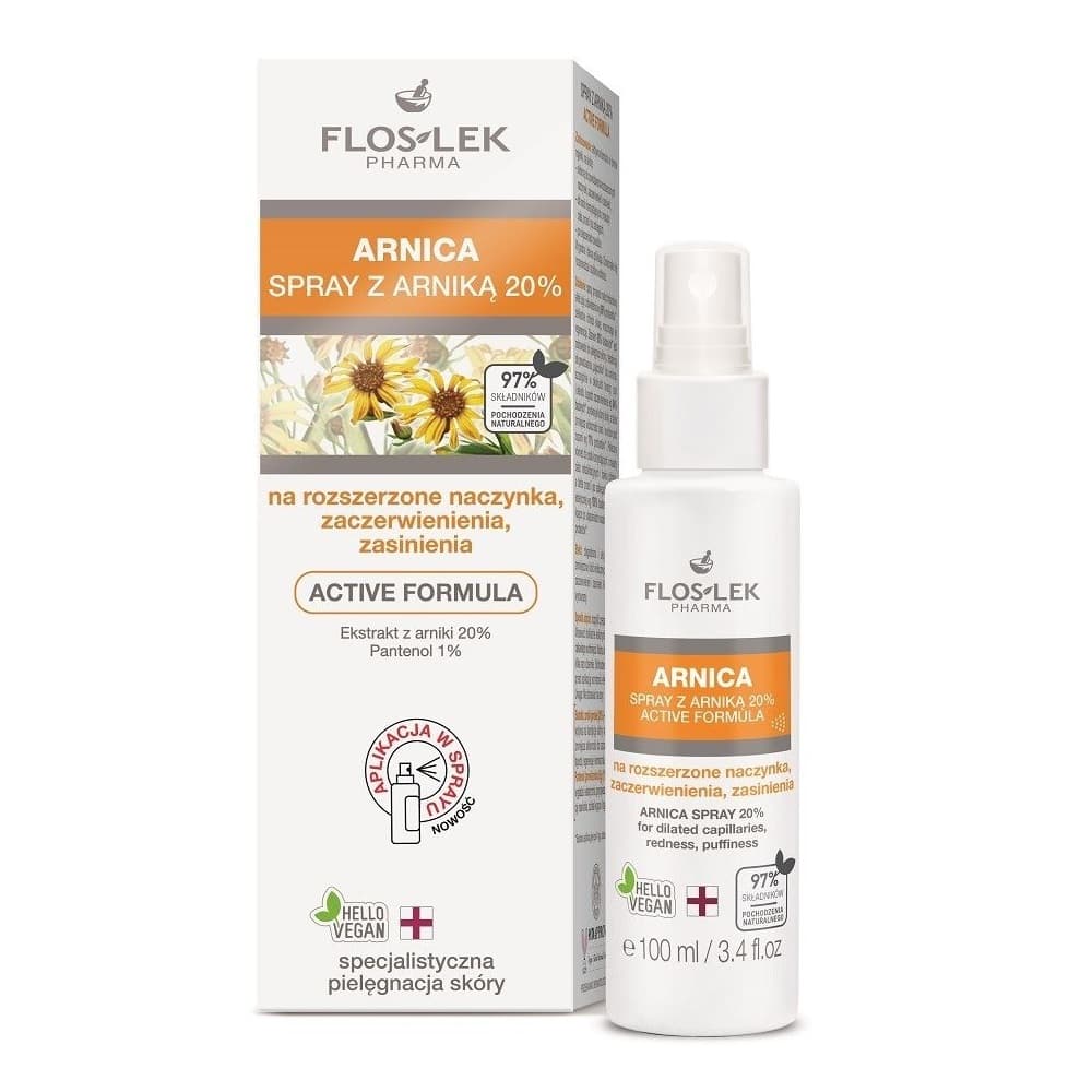 

FLOSLEK Pharma Arnica spray z Arnicą 20% na rozszerzone naczynka, zaczerwienienia i zasinienia 100ml