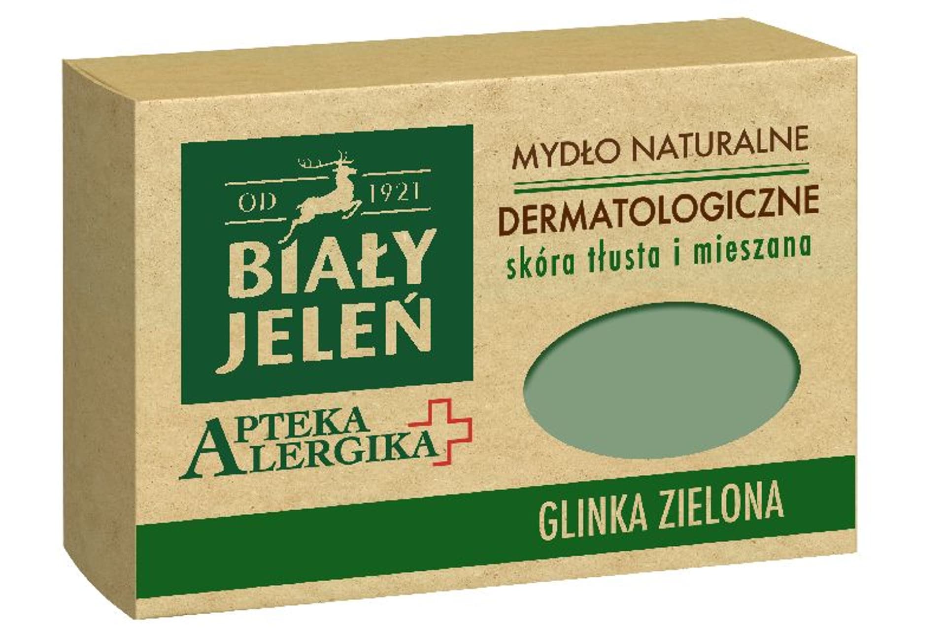 

Biały Jeleń Apteka Alergika Mydło naturalne Glinka Zielona - skóra tłusta i mieszana 125g