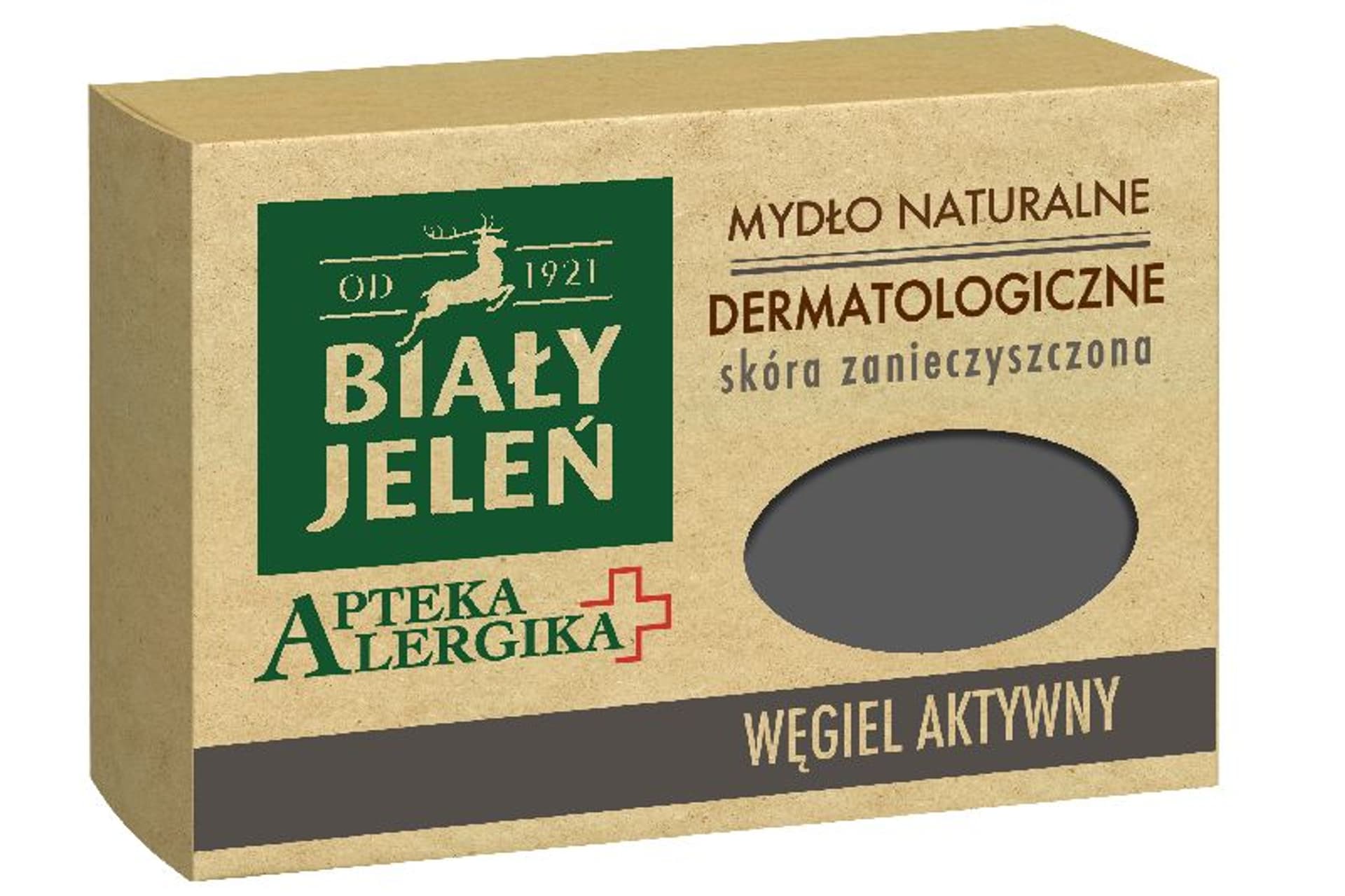

Biały Jeleń Apteka Alergika Mydło naturalne Węgiel Aktywny- skóra zanieczyszczona 125g