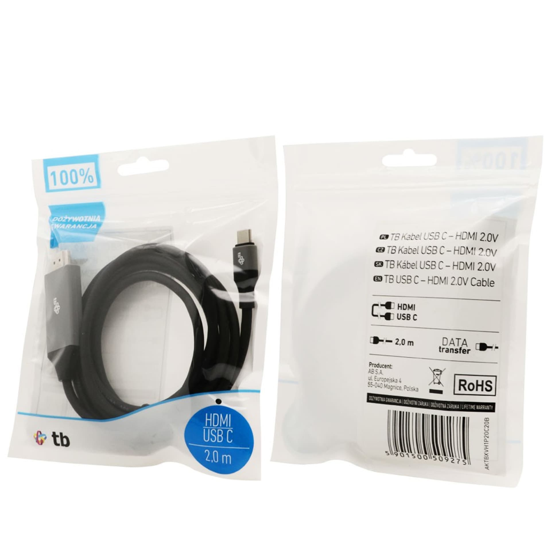 

Kabel HDMI 2.0V - USB 3.1 typ C