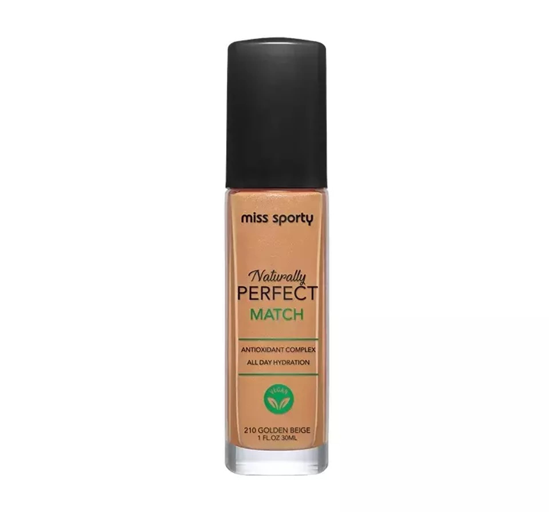 

Miss Sporty Naturally Perfect Match wegański podkład nawilżający 210 Golden Beige 30ml