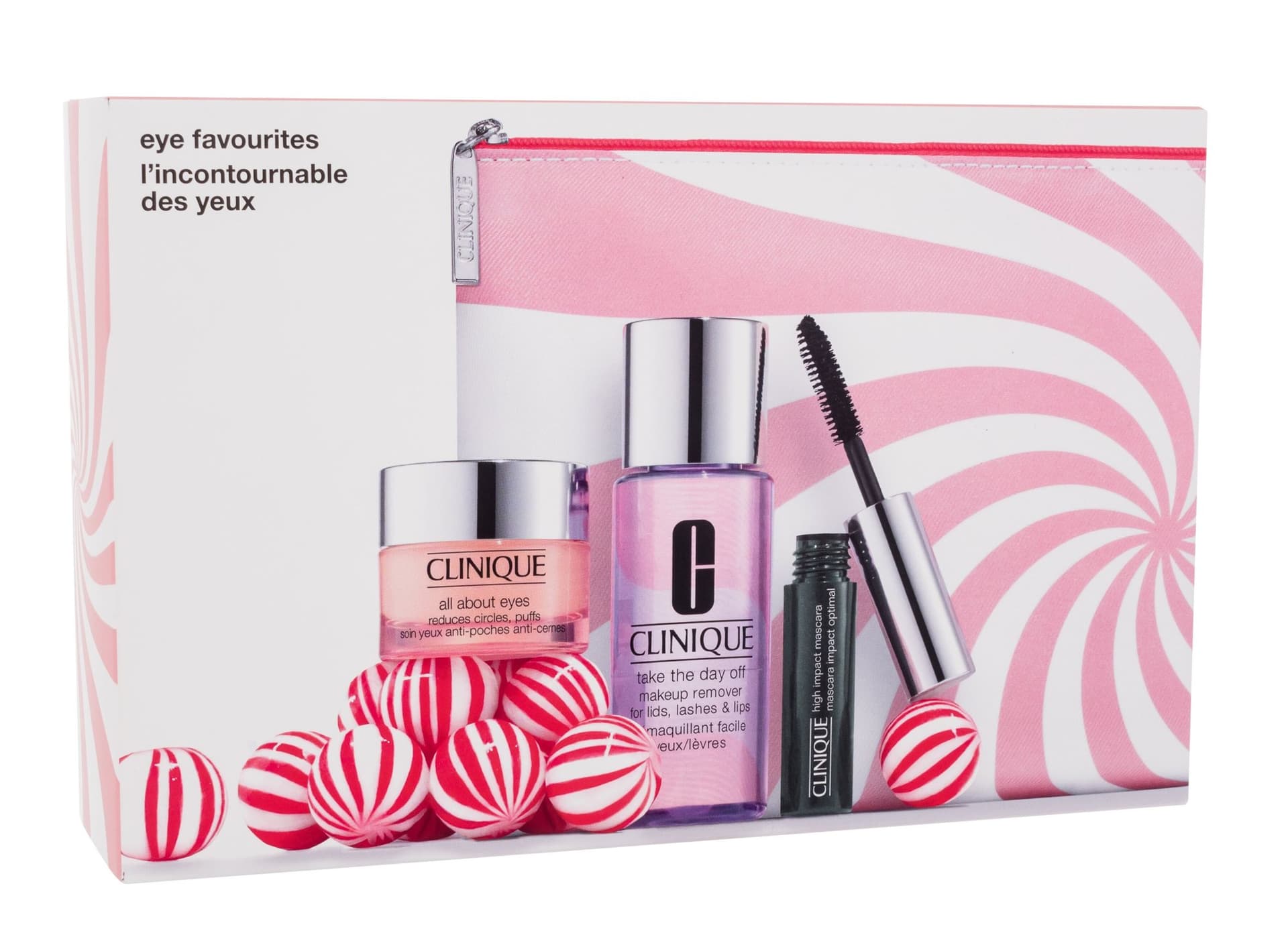

Clinique zestaw Eye Favourites Tusz do rzęs 01 Black 3,5 ml + krem pod oczy 15 ml + płyn do demakijażu 50 ml + kosmetyczka (W)
