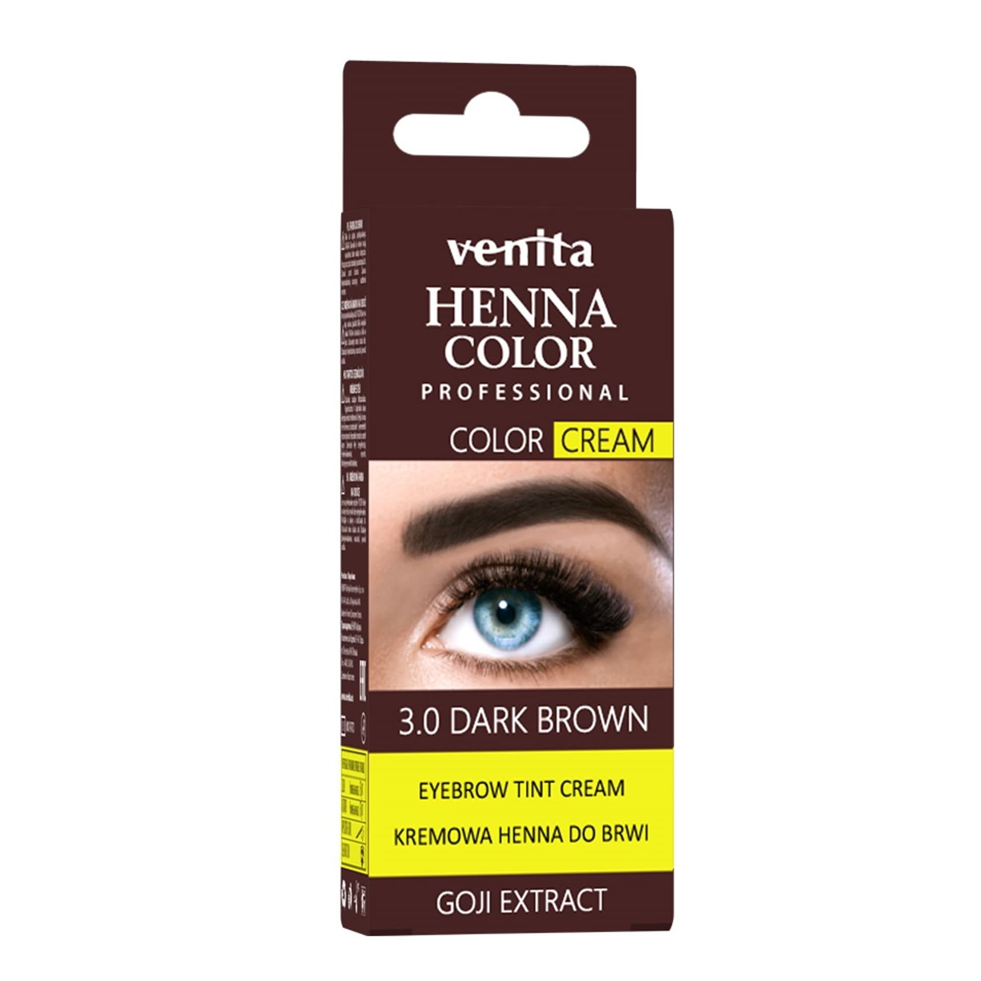 

VENITA Henna Color Kremowa Henna do brwi z ekstraktem z Goji - 3.0 Dark Brown (ciemny brąz) 1op.