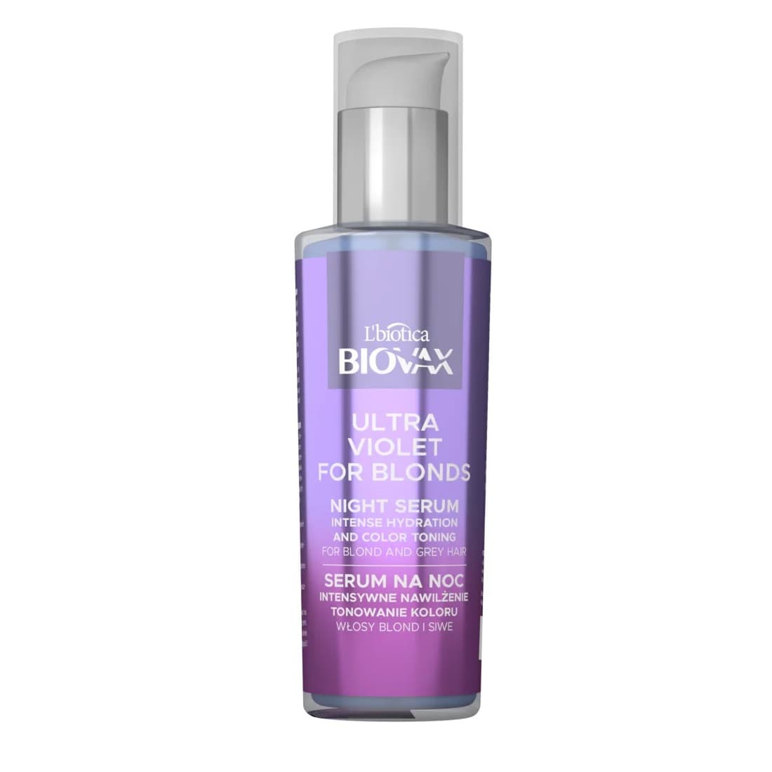 

L`BIOTICA Biovax Ultra Violet for Blonds Serum na noc Intensywne Nawilżenie i Tonowanie Koloru do włosów blond i siwych 100ml