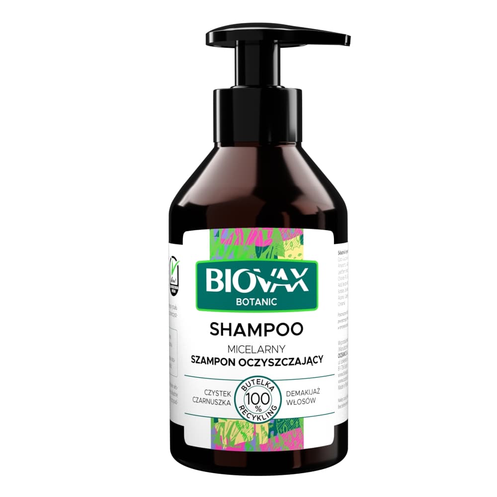 

L`BIOTICA Biovax Botanic Micelarny Szampon oczyszczający - Czystek i Czarnuszka 200ml