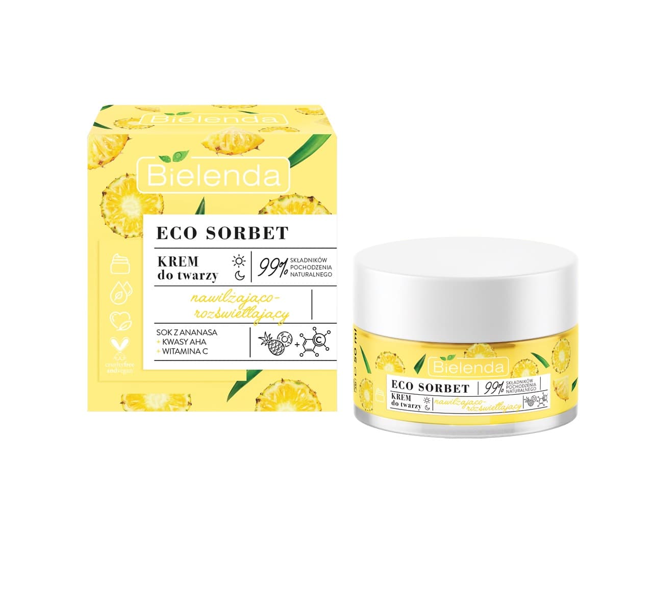 

Bielenda Eco Sorbet Ananas Krem nawilżająco-rozświetlający na dzień i noc 50ml