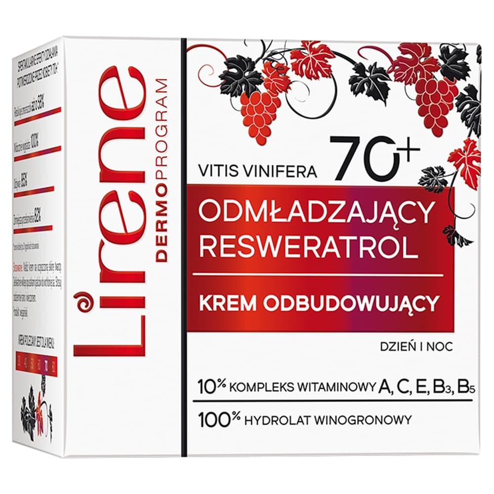 

Lirene Odmładzający Resweratrol 70+ krem odbudowujący na dzień i noc 50ml