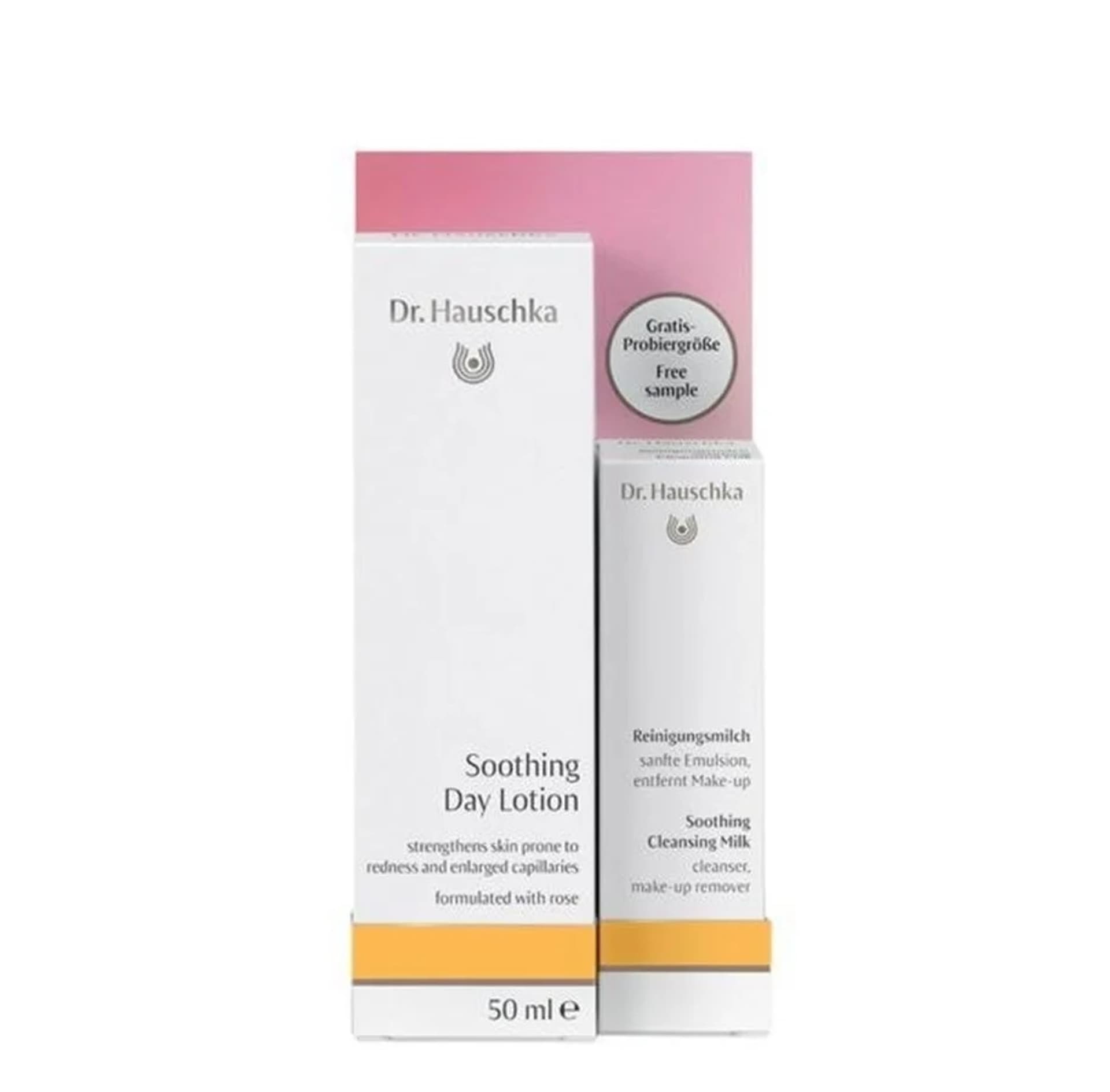 

Dr. Hauschka Soothing Day Lotion zestaw łagodzący balsam na dzień 50ml + Soothing Cleansing Milk kojące mleczko do demakijażu 10ml