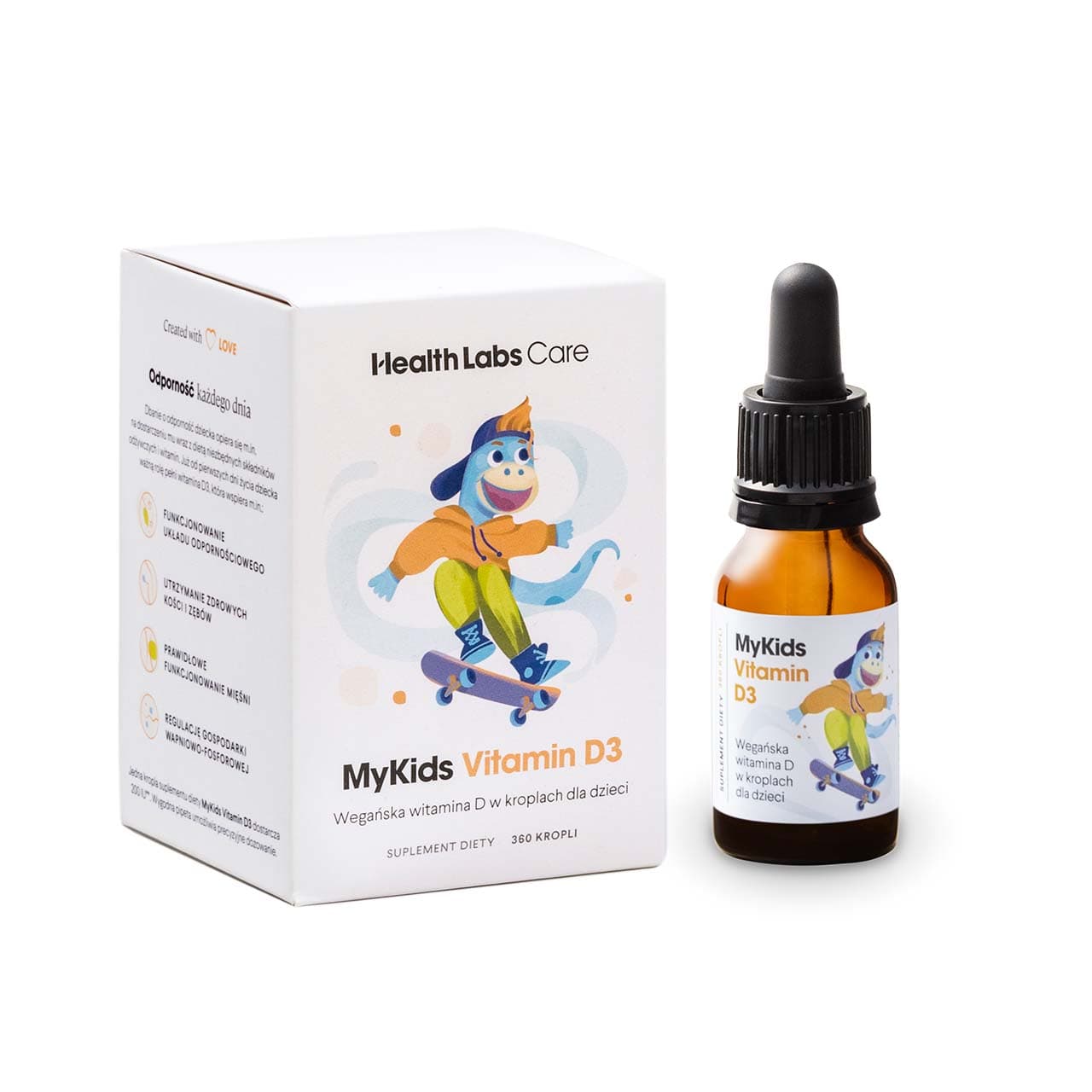 

HEALTHLABS Care My Kids Vitamin D3 wegańska witamina D w kropelkach dla dzieci suplement diety 9,7ml