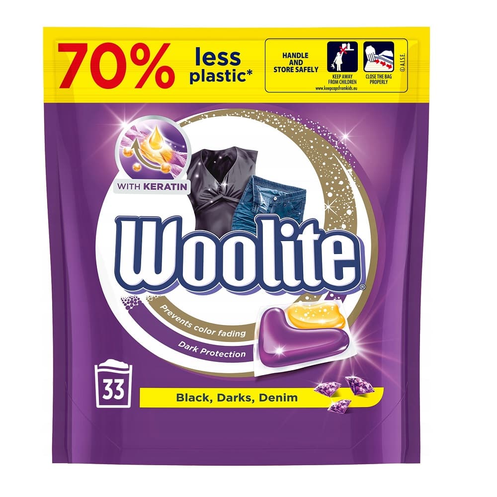 

WOOLITE kapsułki do prania czerń,ciemne,jeans 33szt