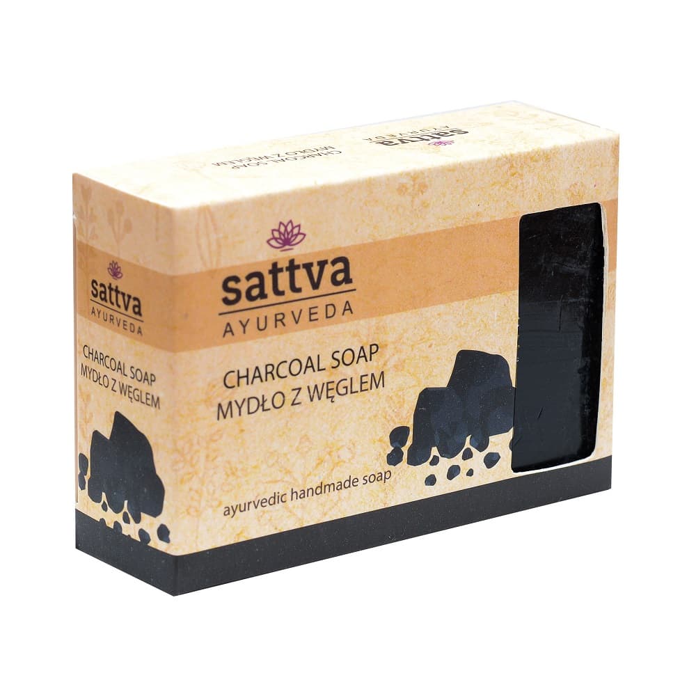 

Sattva Body Soap indyjskie mydło glicerynowe z węglem Charcoal 125g