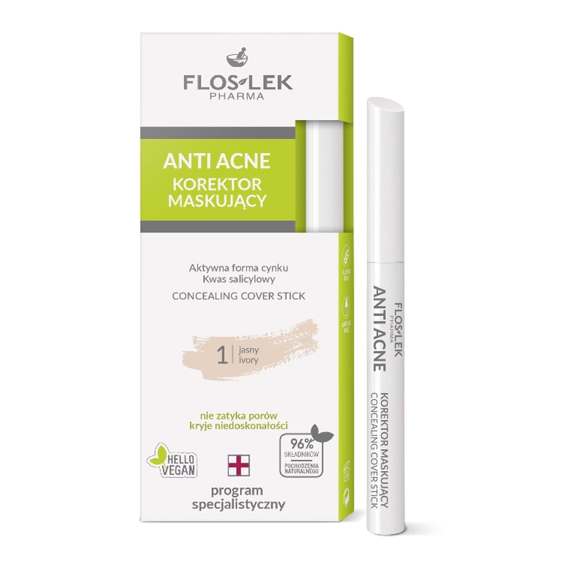 

FLOSLEK Anti-Acne korektor maskujący 1 Jasny
