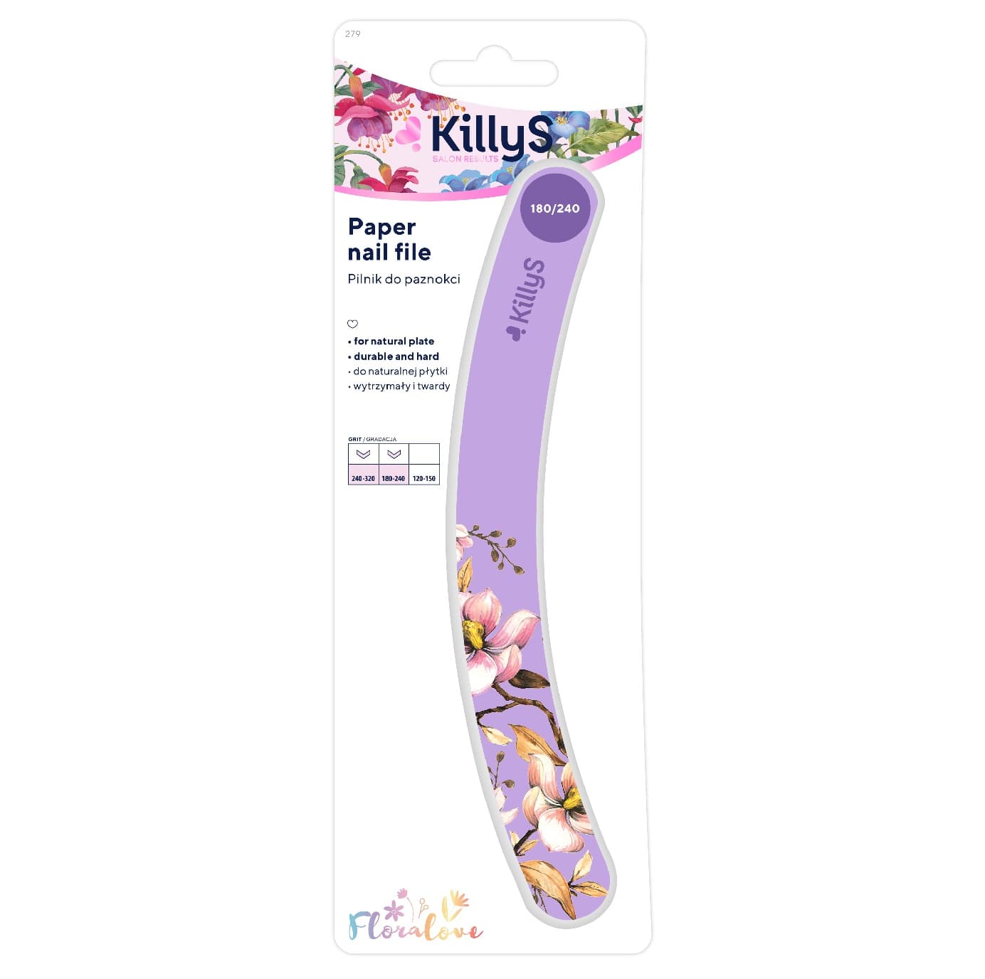 

KILLYS Floralove Paper Nail File pilnik papierowy Banan Fioletowy 180/240