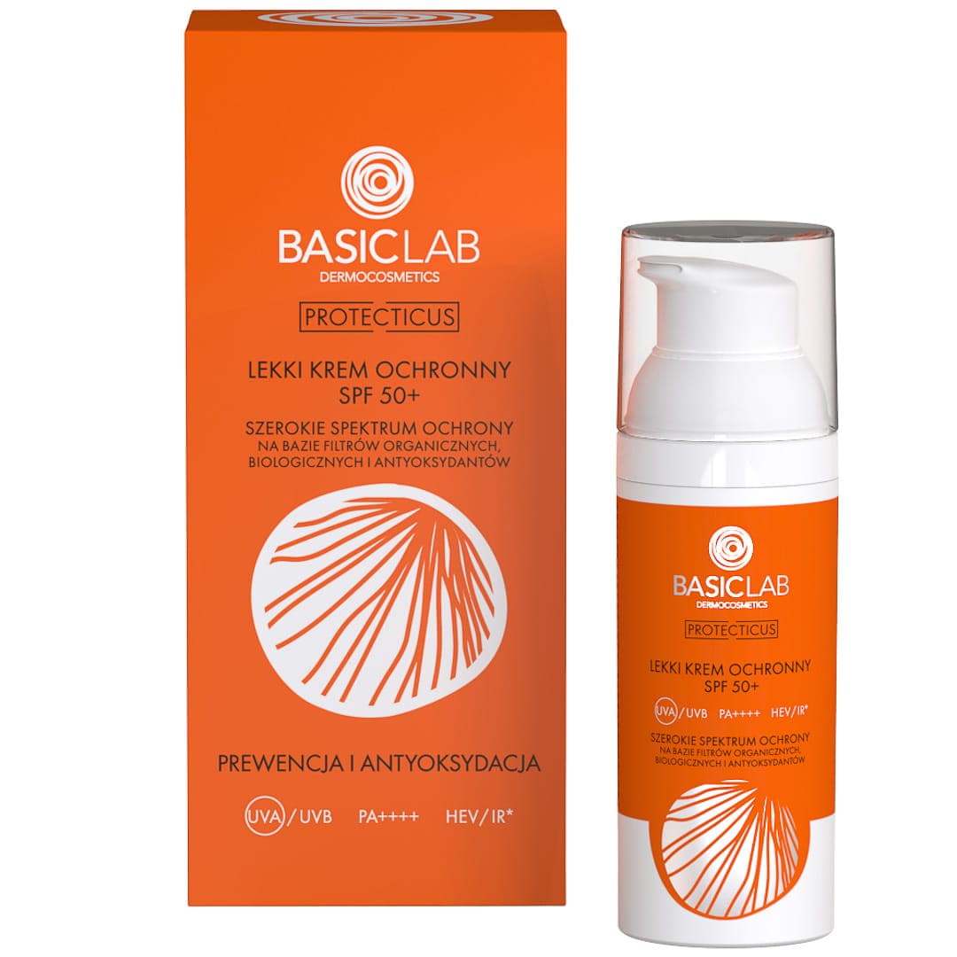 

BASICLAB Protectius Prewencja i Antyoksydacja SPF50+ lekki krem ochronny do twarzy 50ml