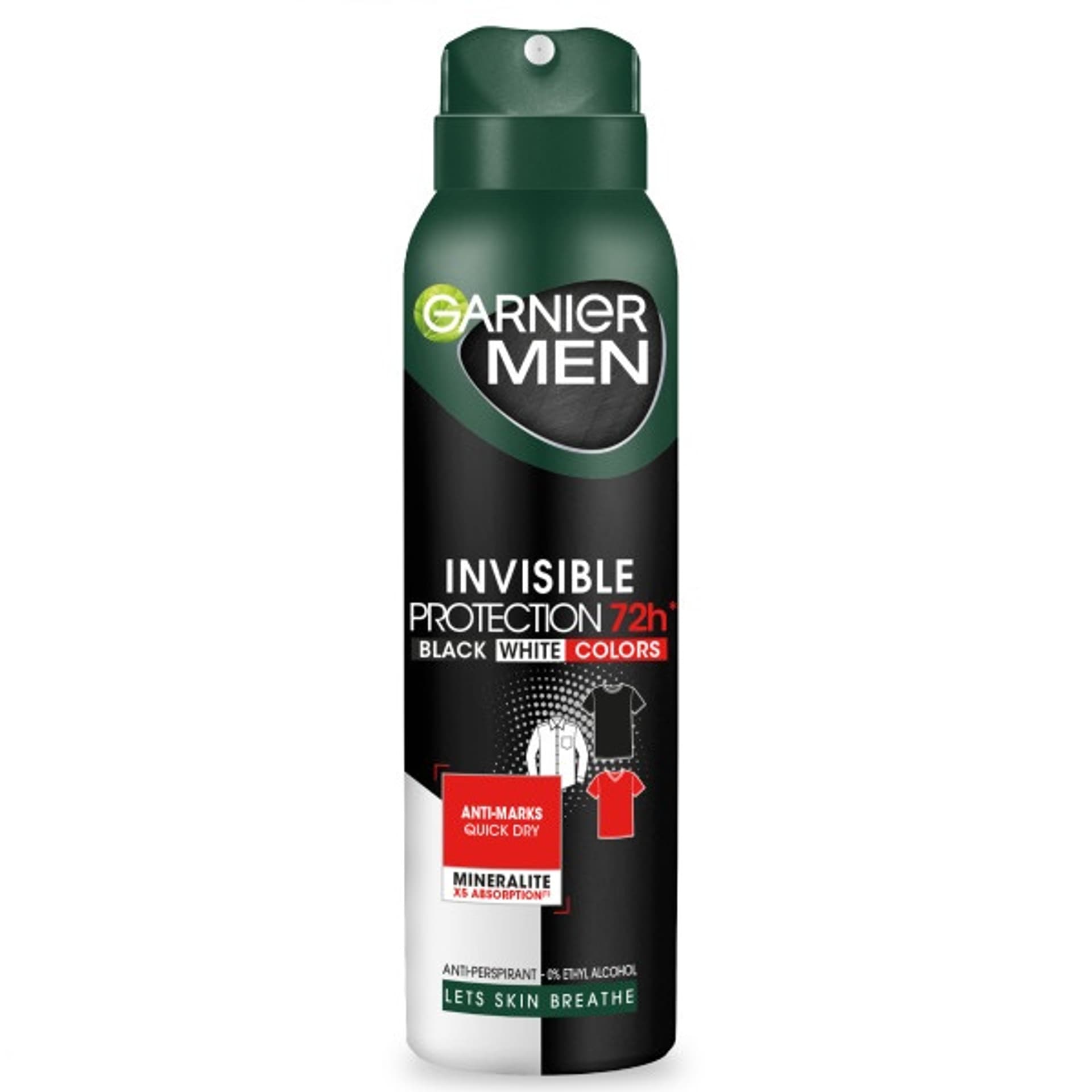 

Garnier Men Dezodorant spray Invisible Protection 72h - Black,White,Colors 150ml