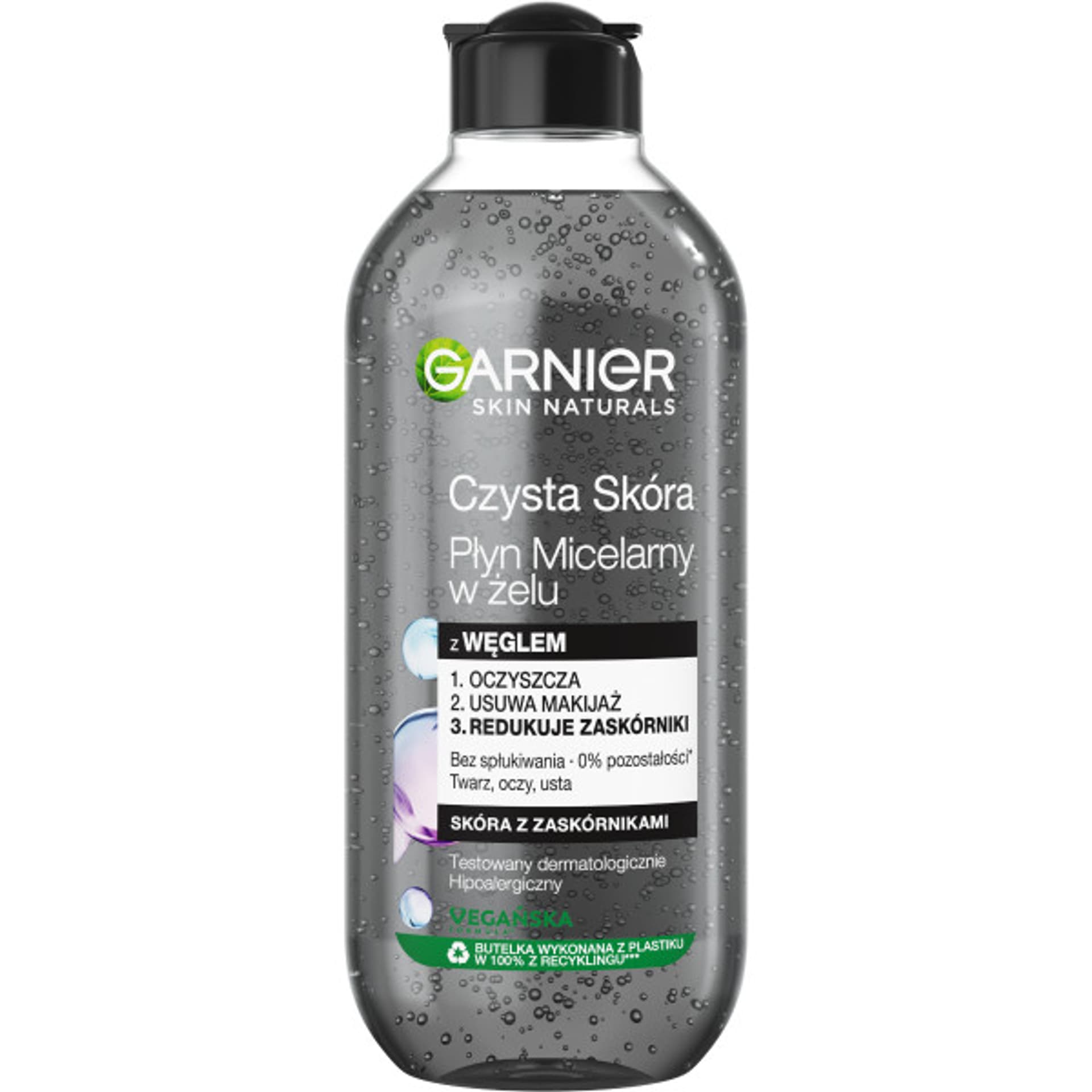 

Garnier Skin Naturals Czysta Skóra Płyn micelarny w żelu z węglem - skóra z zaskórnikami 400ml