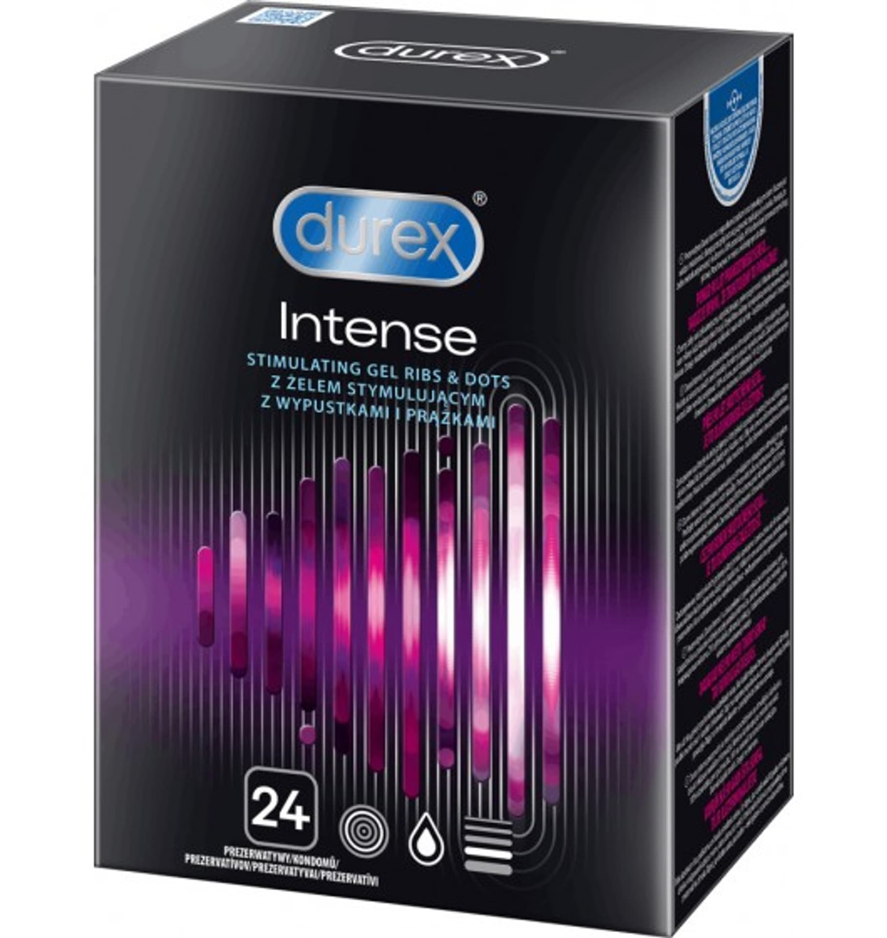 

Durex Durex prezerwatywy Intense 24 szt z wypustkami prążkami żel stymulujący