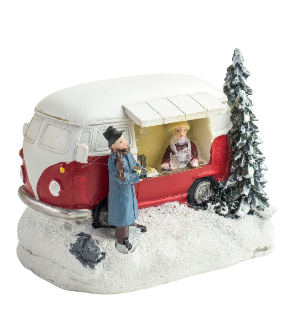 

Dekoracja ceramiczna mini food truck z przyczepą