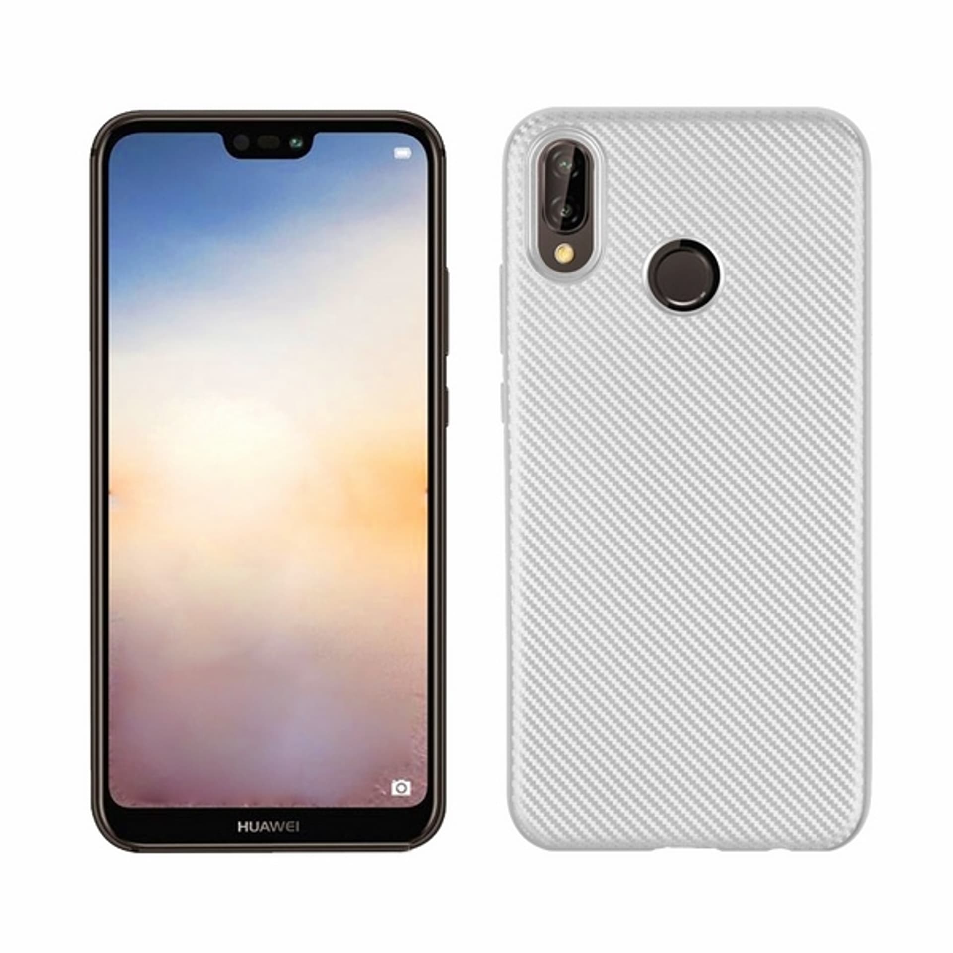 

Etui Carbon Fiber Huawei P20 lite srebrn /silver