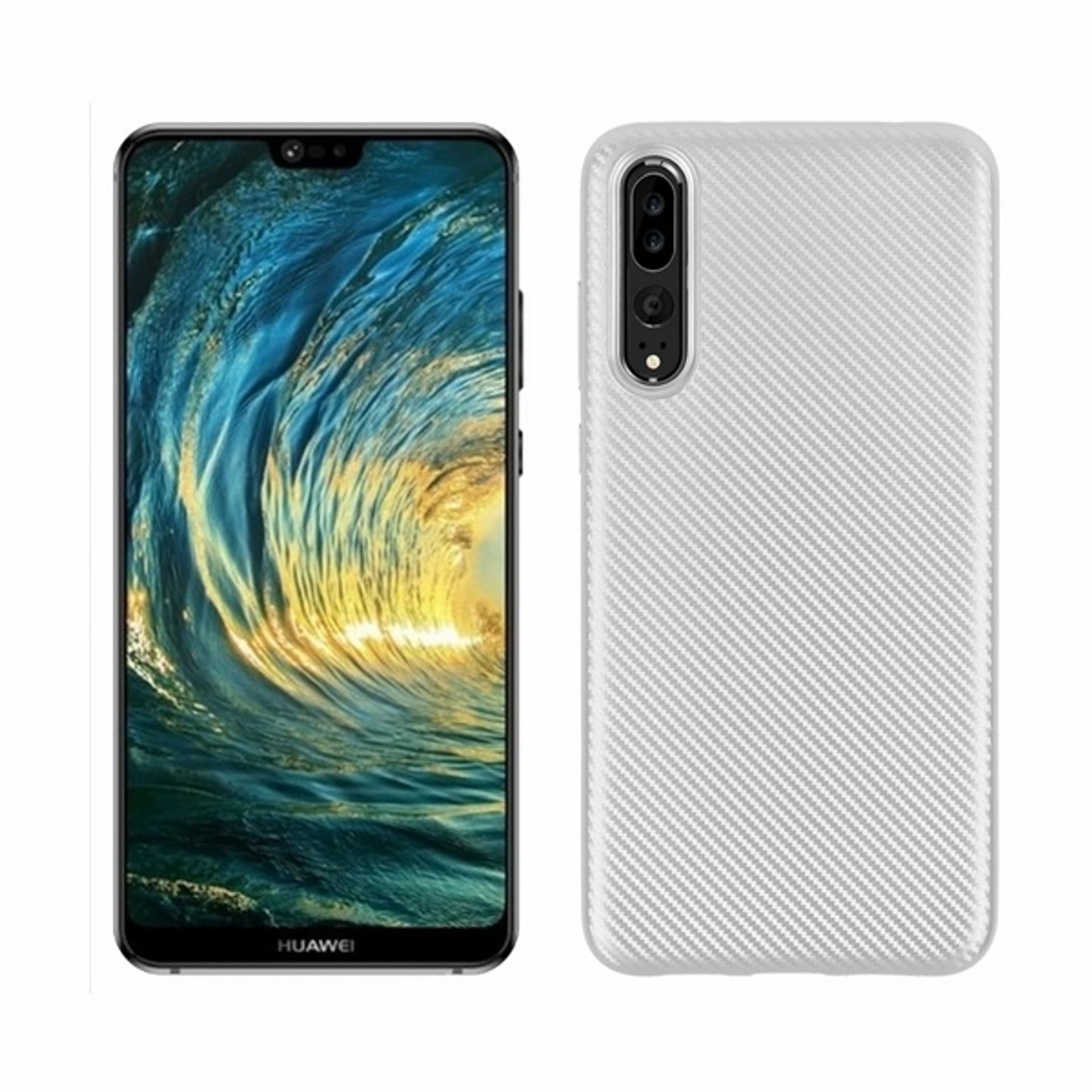 

Etui Carbon Fiber Huawei P20 PRO srebrny /silver