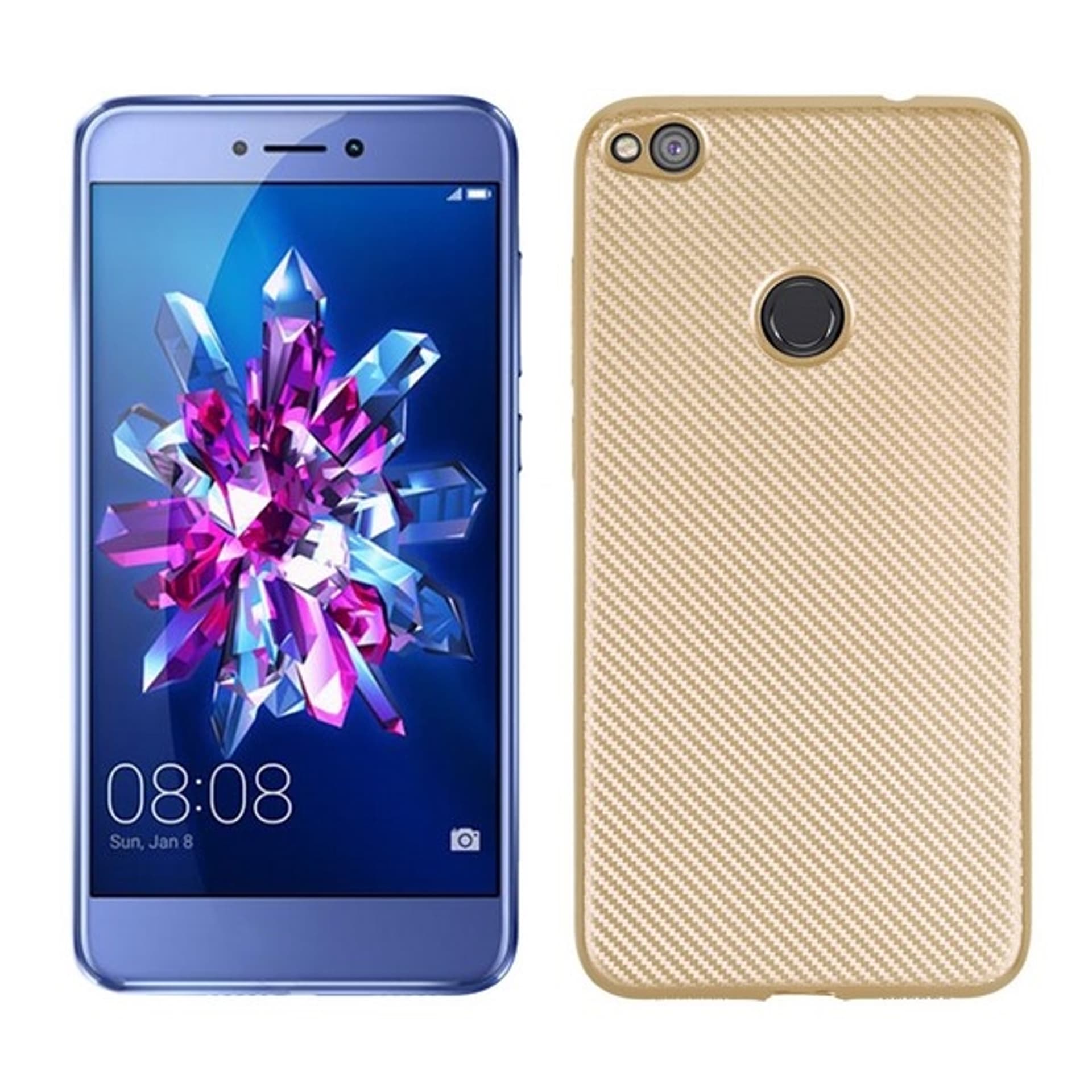 

Etui Carbon Fiber Huawei P8 lite 2017 złoty/gold