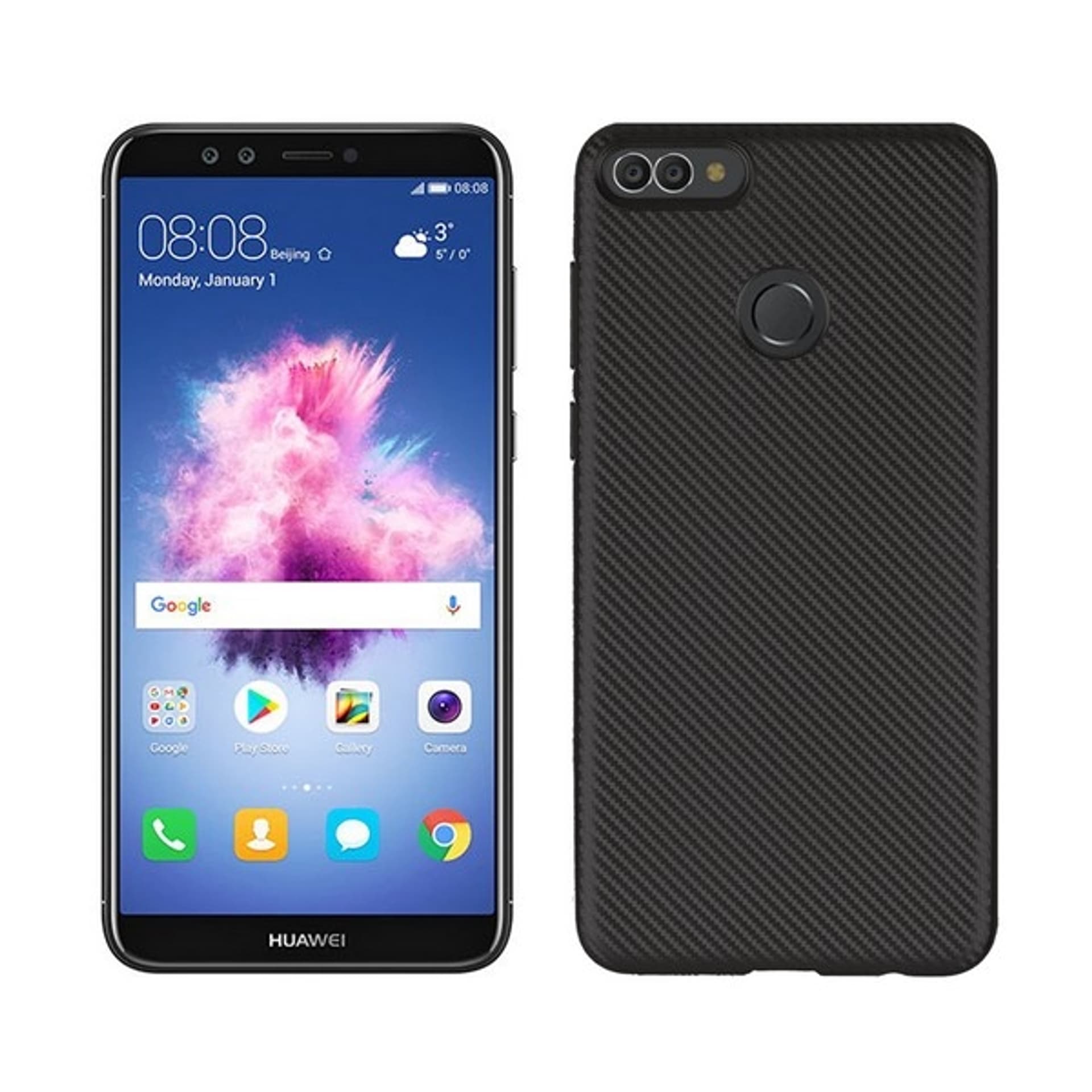 

Etui Carbon Fiber Huawei Y9 2018 czarne/black