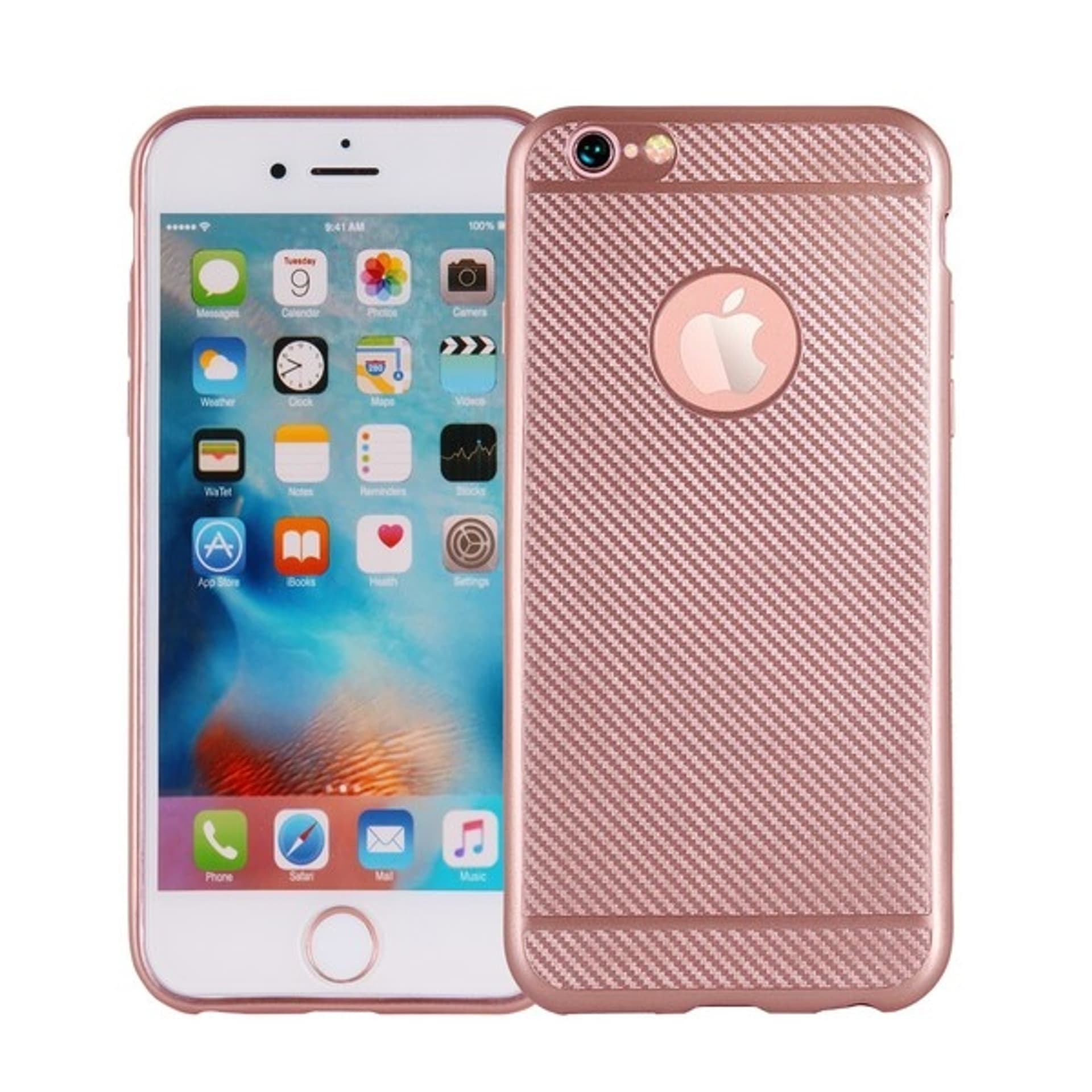 

Etui Carbon Fiber iPhone 8 Plus różowo- złoty /rosegold