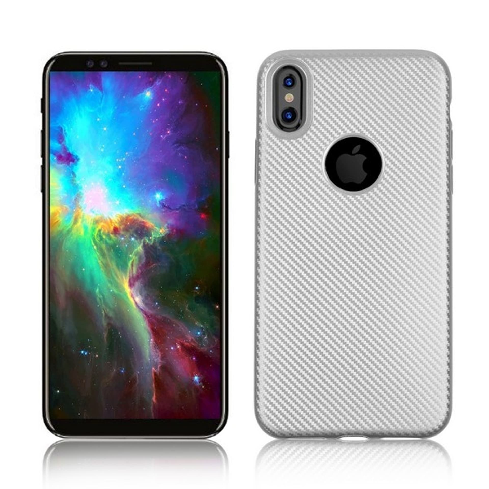

Etui Carbon Fiber iPhone X srebrny /silver