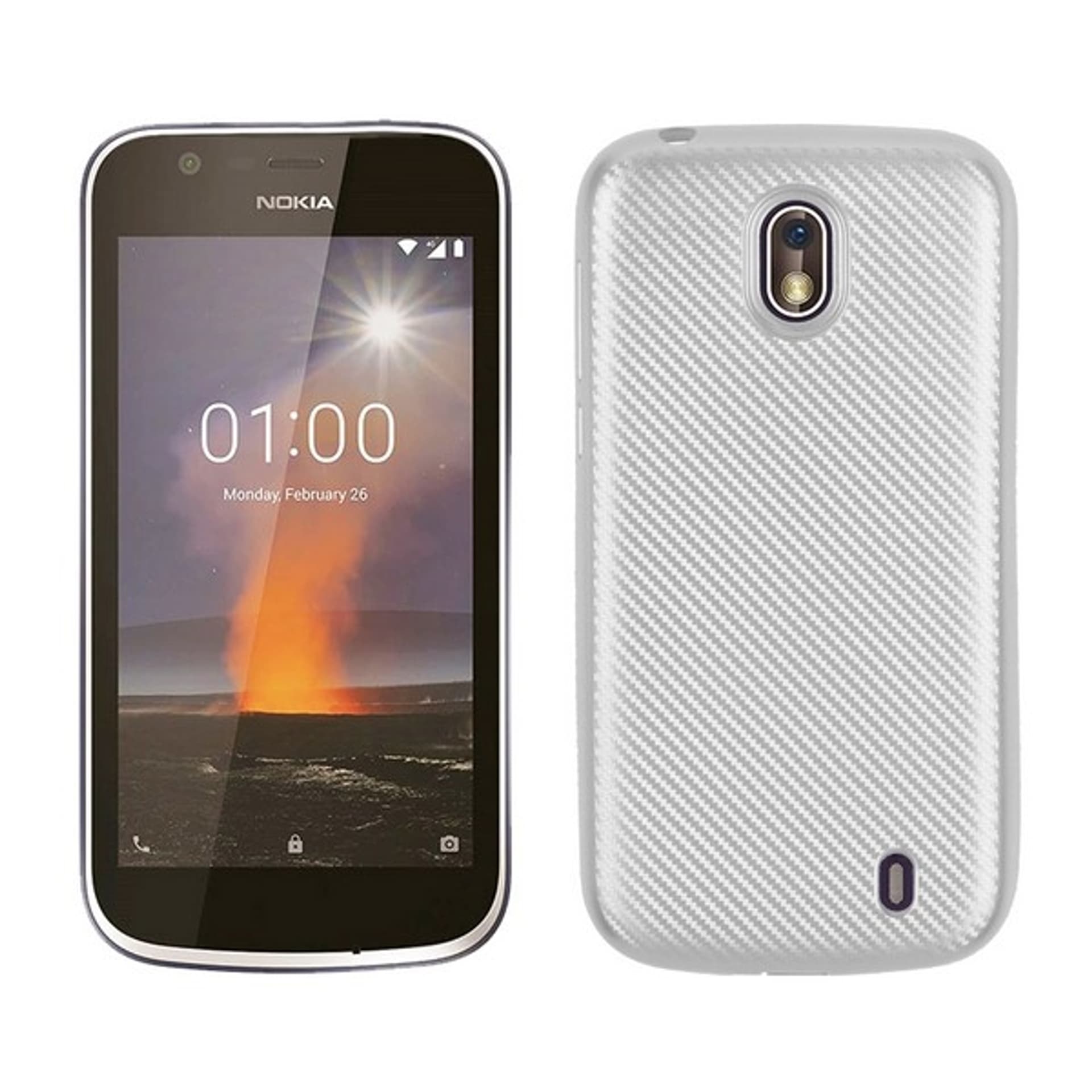 

Etui Carbon Fiber Nokia 1 srebrny/silver