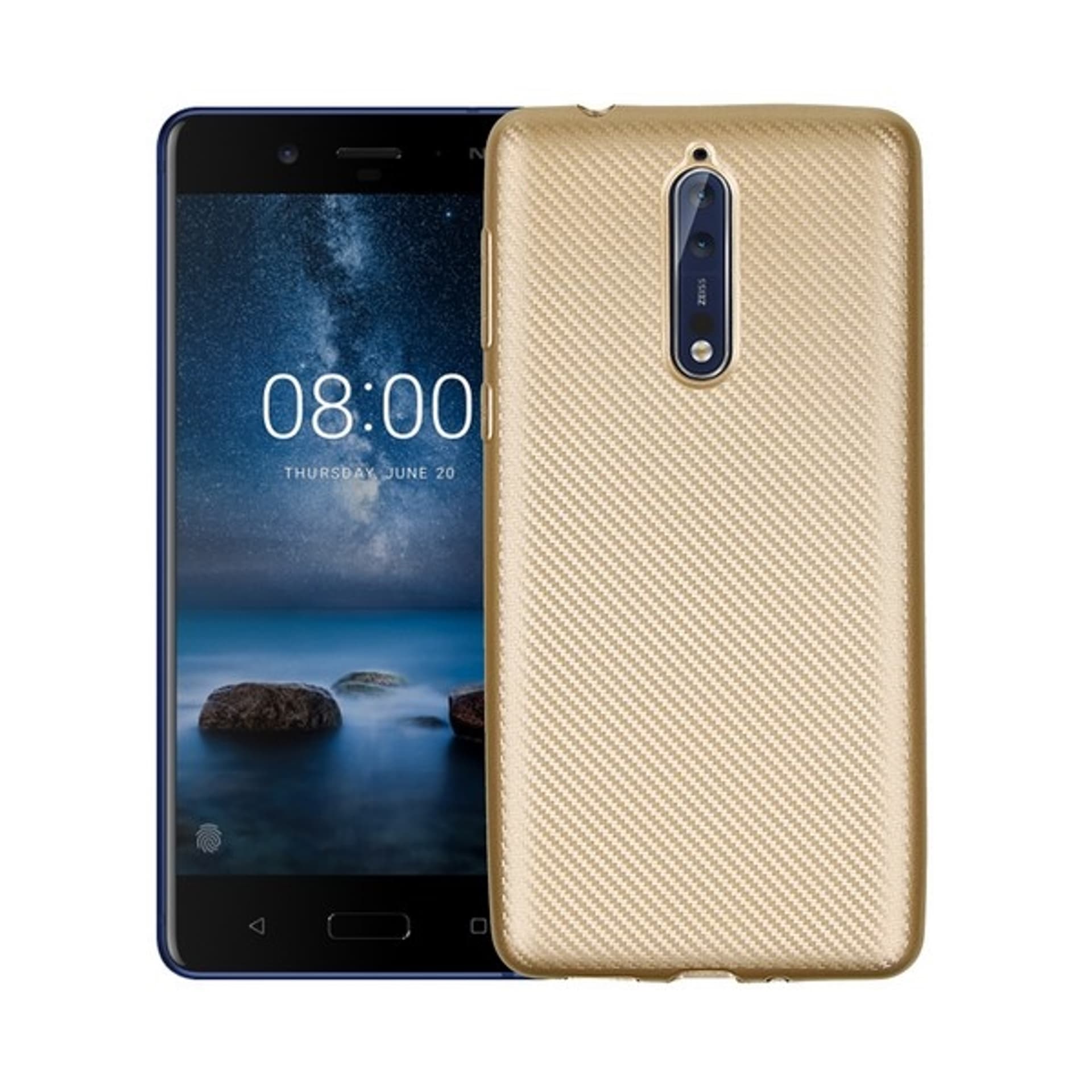 

Etui Carbon Fiber Nokia 8 złoty/gold