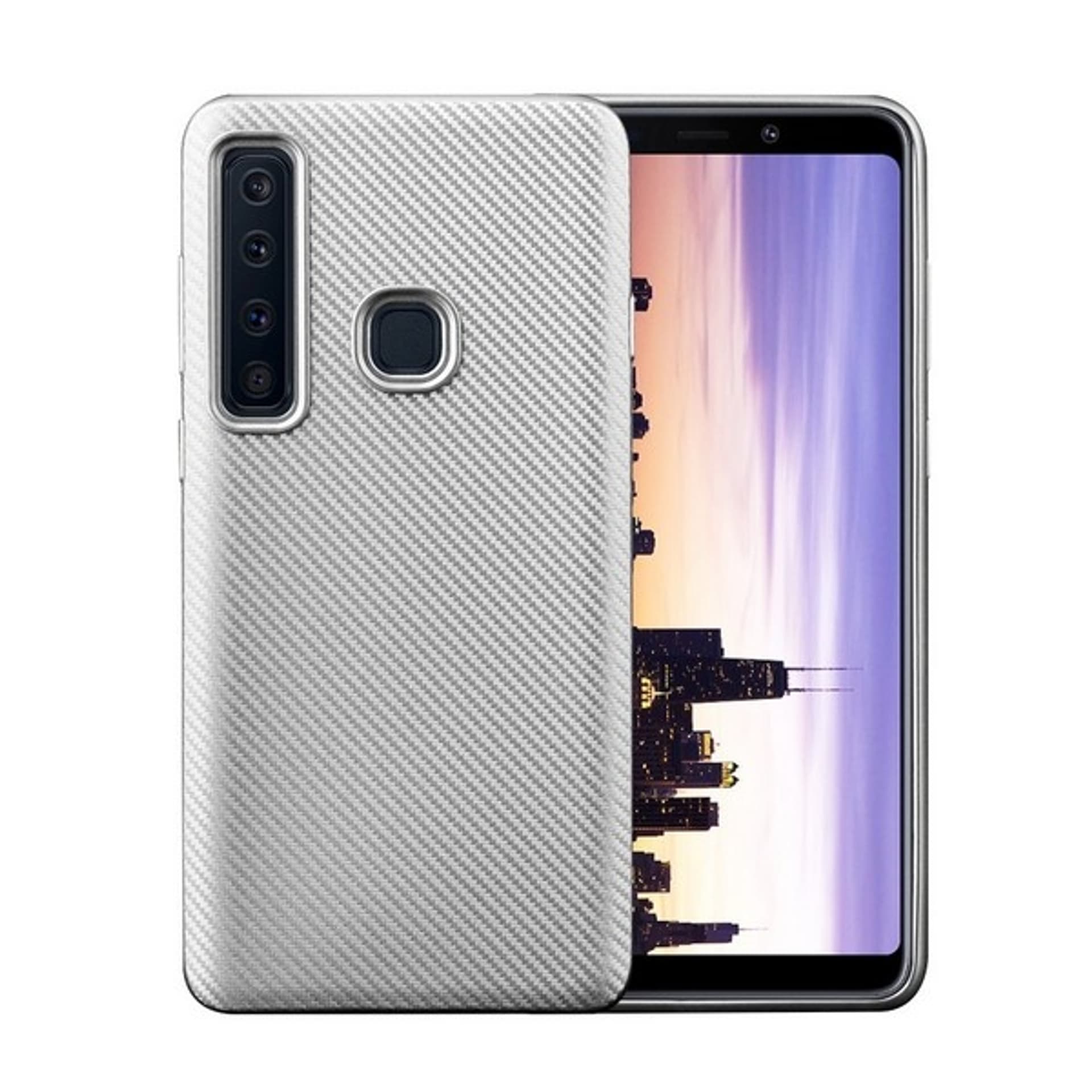 

Etui Carbon Fiber Samsung A920 A9 2018 srebrny /silver