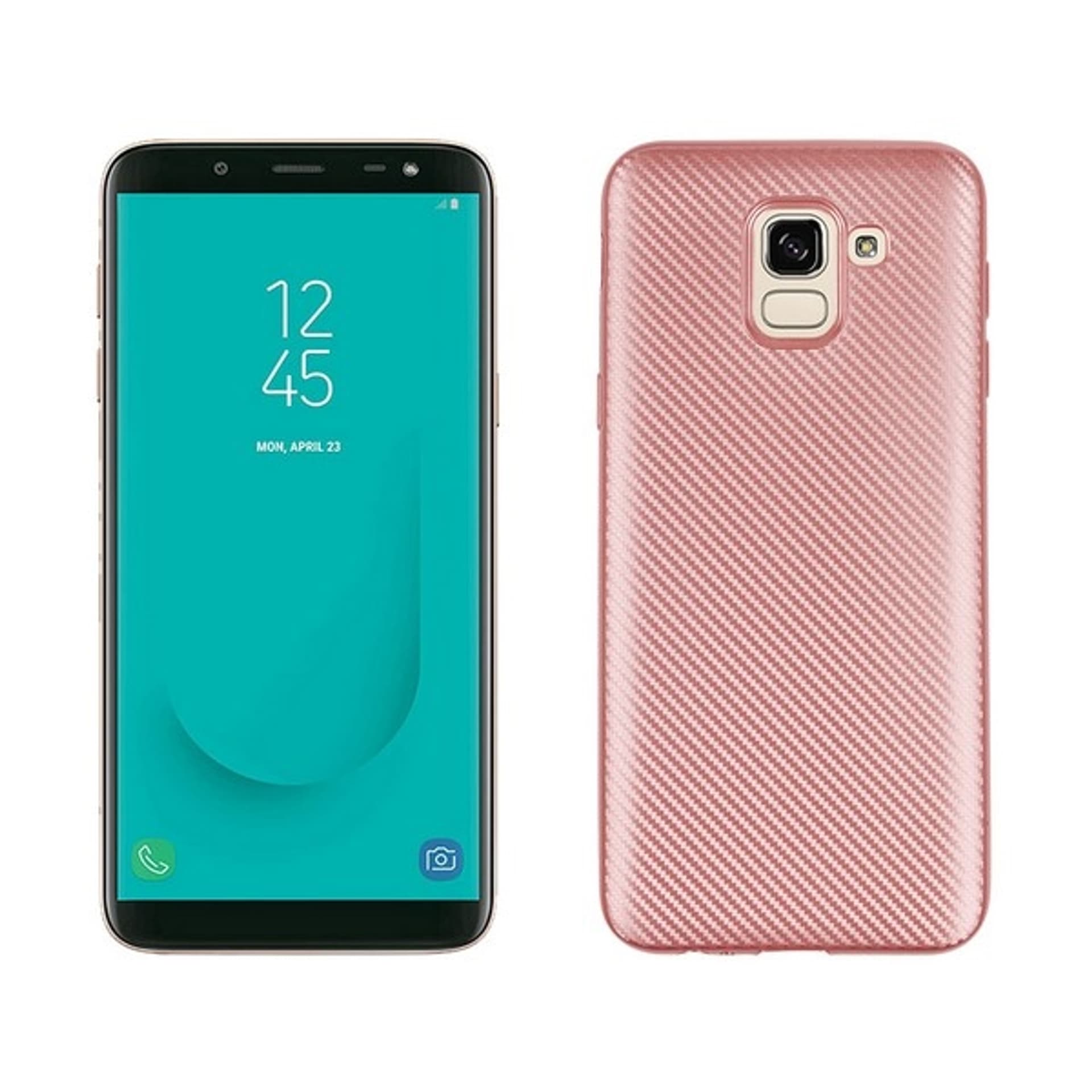 

Etui Carbon Fiber Samsung J6 J600 rózowo-złoty /rosegold