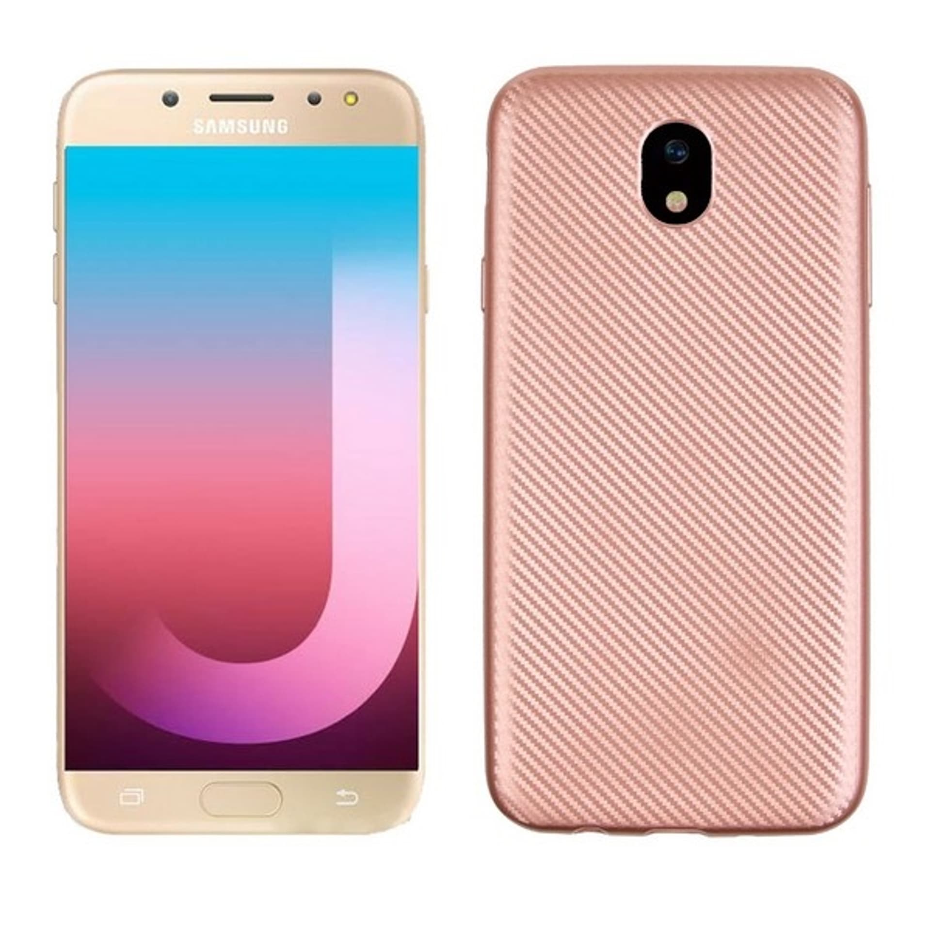 

Etui Carbon Fiber Samsung J7 J730 2017 rózowo-złoty /rosegold