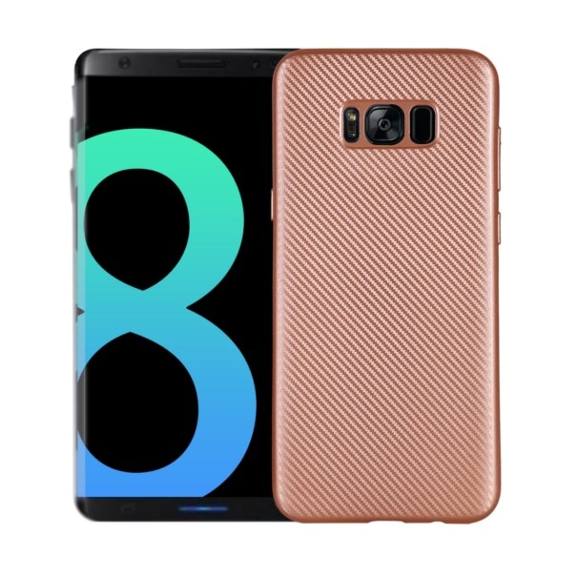 

Etui Carbon Fiber Samsung S8 Plus G955 różowo-złoty /rosegold