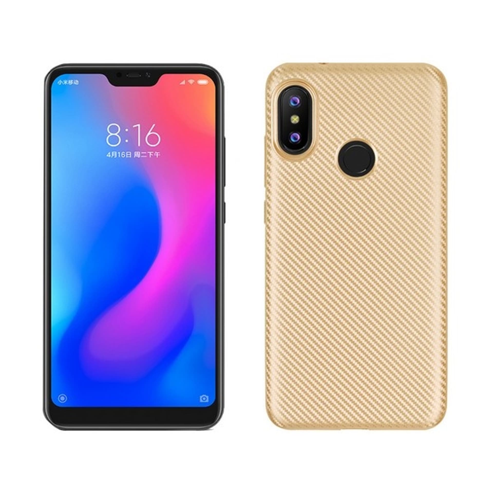 

Etui Carbon Fiber Xiaomi Mi A2 Lite złoty/gold