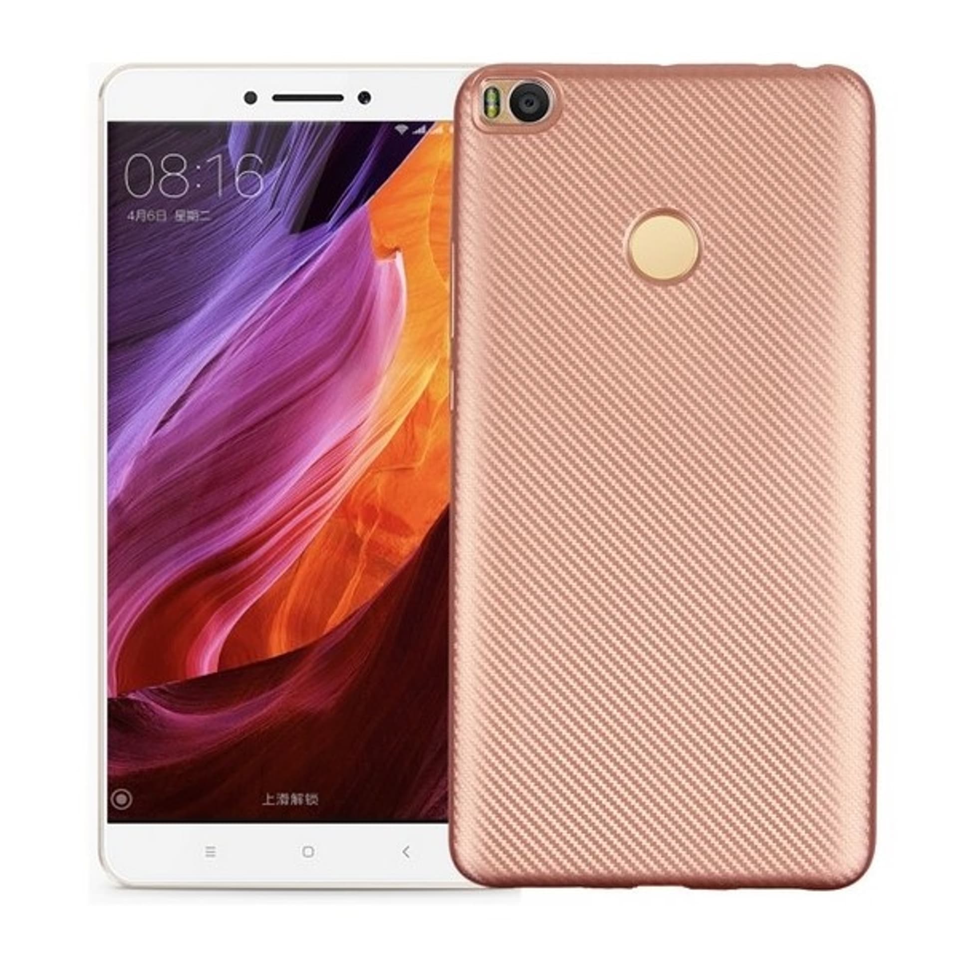 

Etui Carbon Fiber Xiaomi Mi MAX 2 różowo -złoty/rose gold