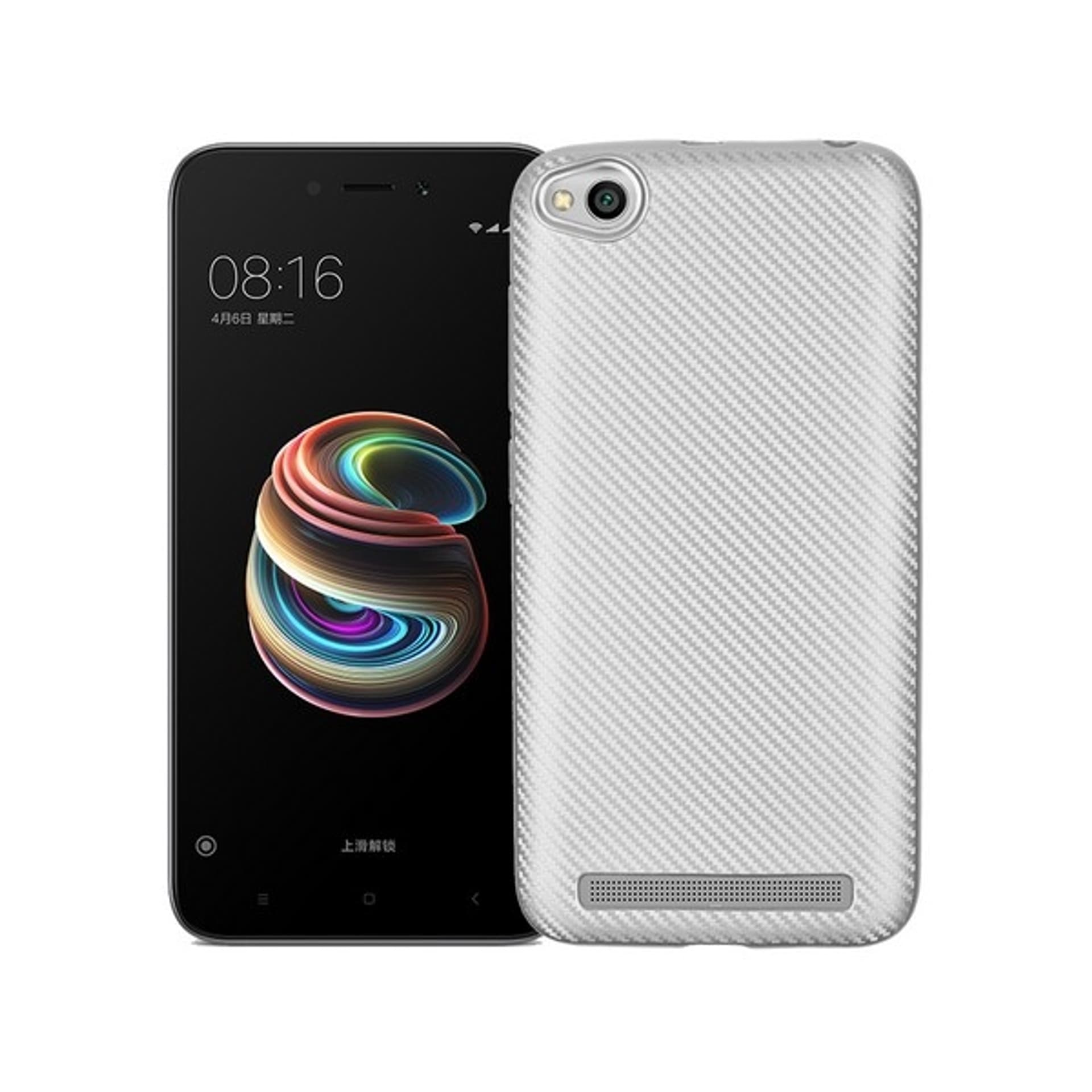 

Etui Carbon Fiber Xiaomi Note 5A srebrny /silver without cut finger print