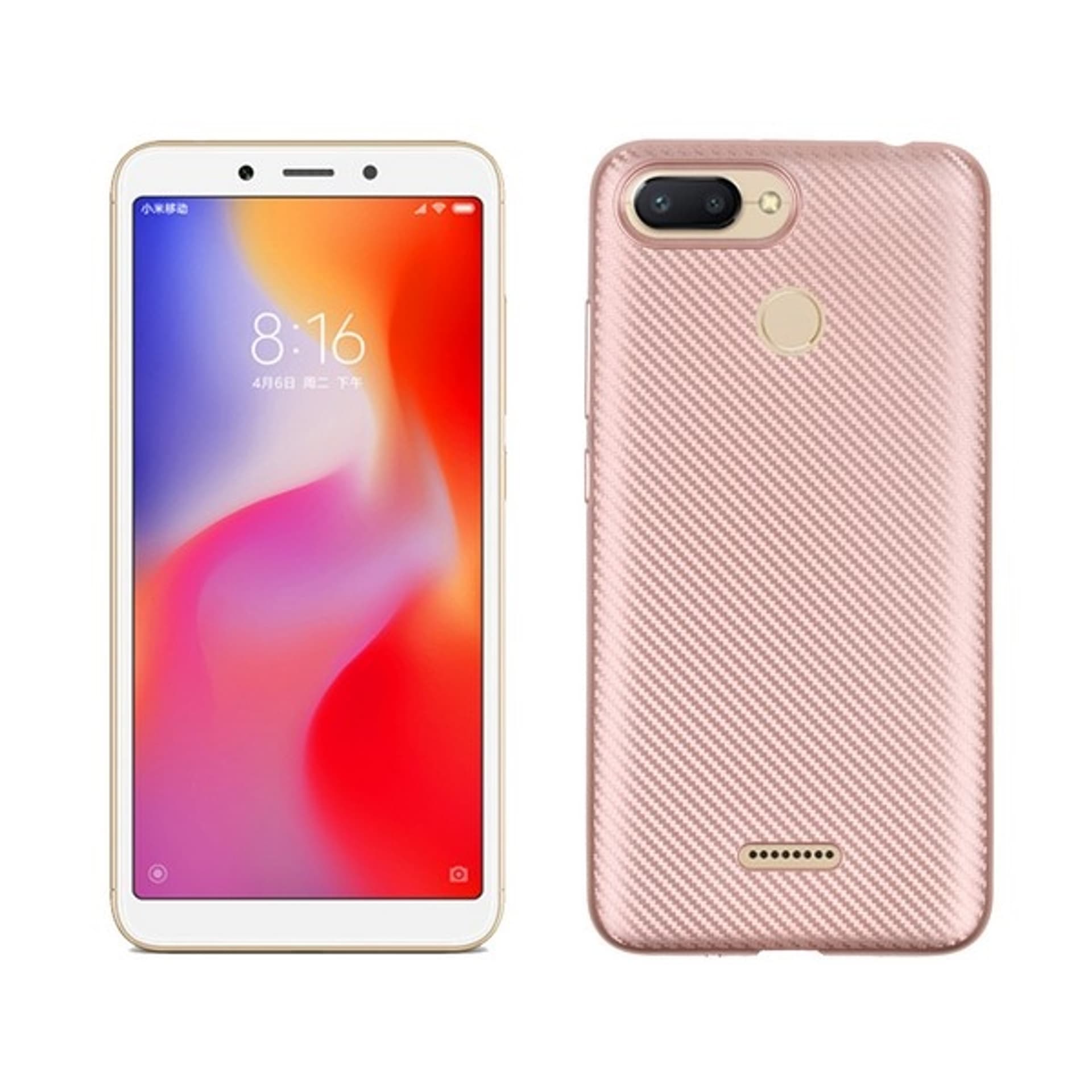 

Etui Carbon Fiber Xiaomi Redmi Mi A1 różowo-złoty/rose gold
