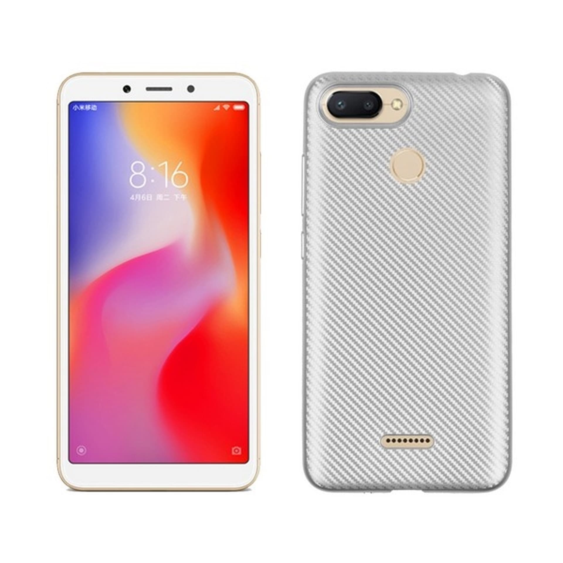 

Etui Carbon Fiber Xiaomi Redmi 6 srebrny /silver