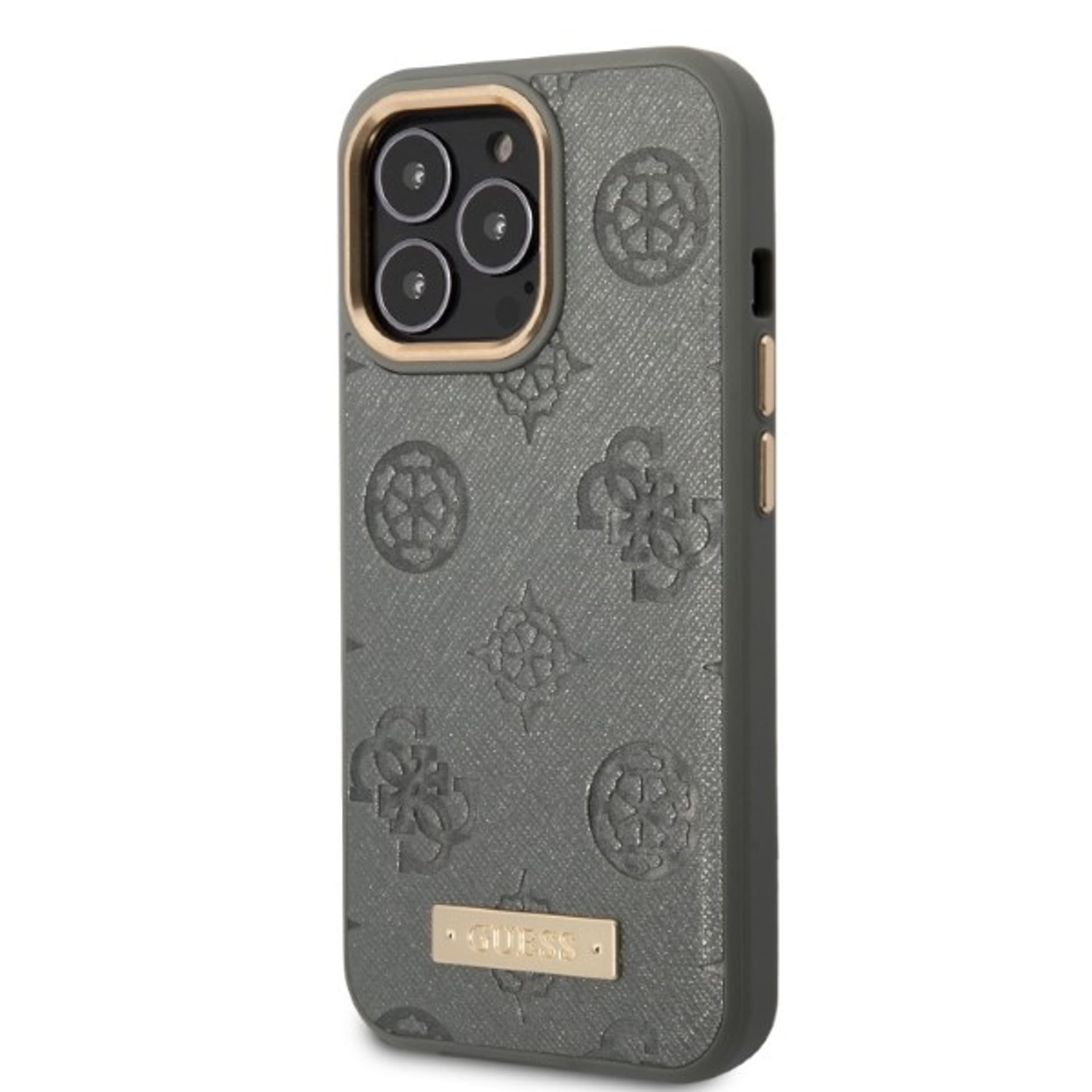 

Guess GUHMP13LSAPSTG iPhone 13 Pro / 13 6,1" szary/grey hardcase Peony Logo Plate MagSafe