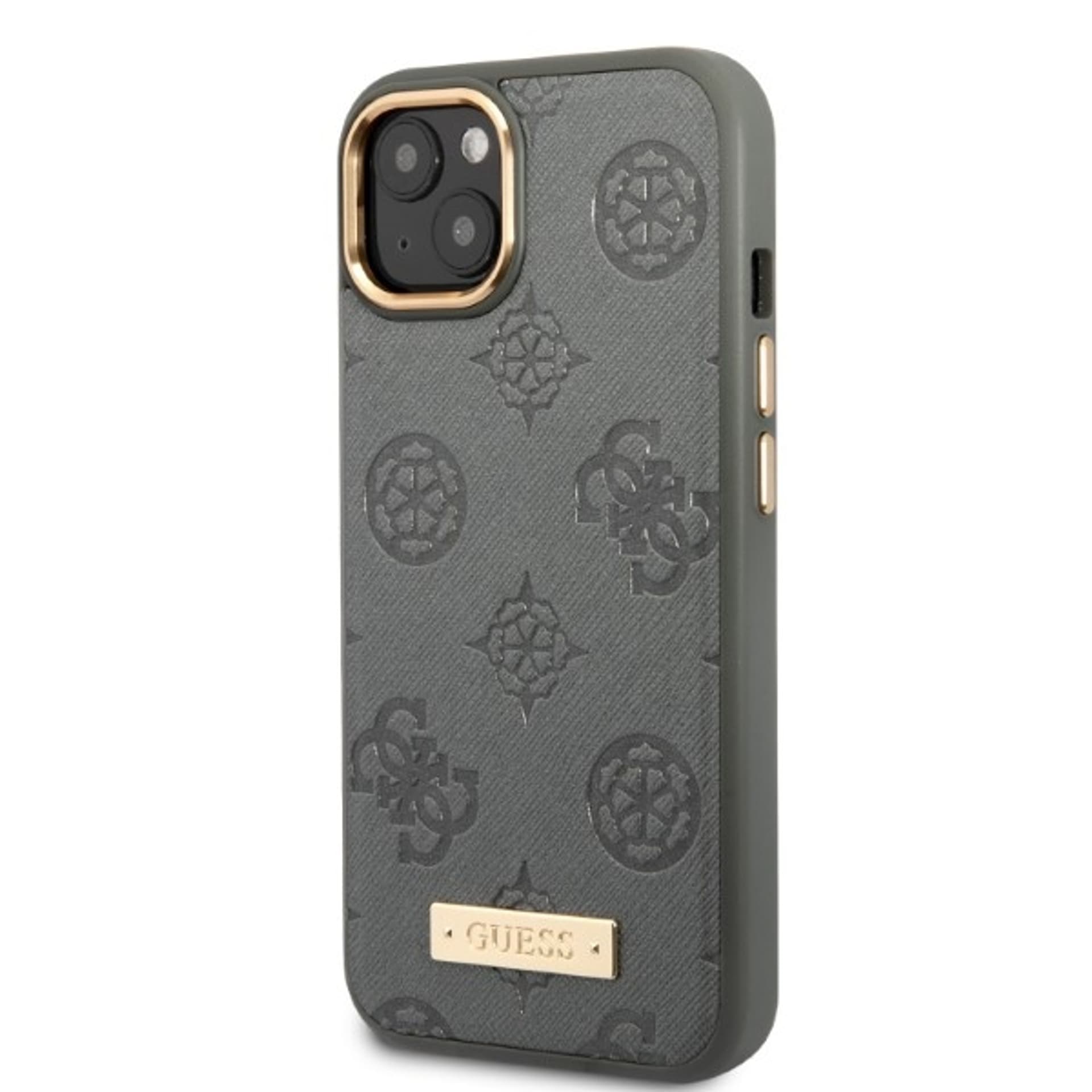 

Guess GUHMP13MSAPSTG iPhone 13 6,1" szary/grey hardcase Peony Logo Plate MagSafe