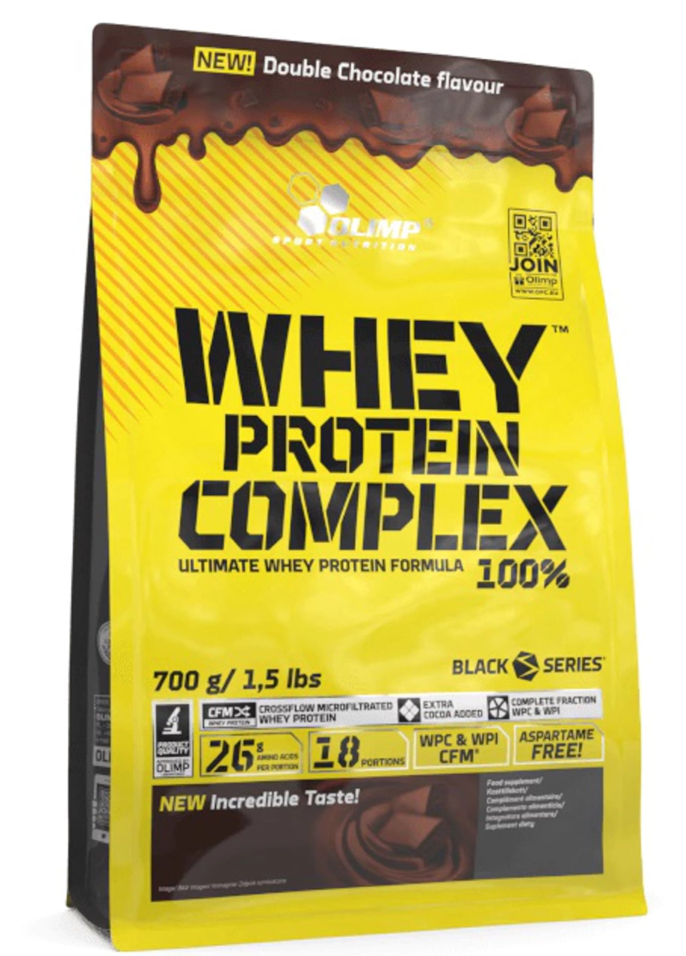 

Whey Protein Complex 100% (worek) 700g double chocolate, Worek) 700g double chocolat
