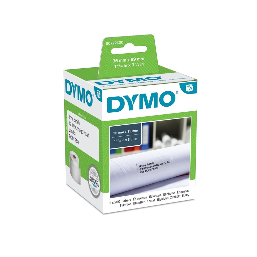 

Etykiety DYMO adresowa 89x36 biała 99012 S0722400